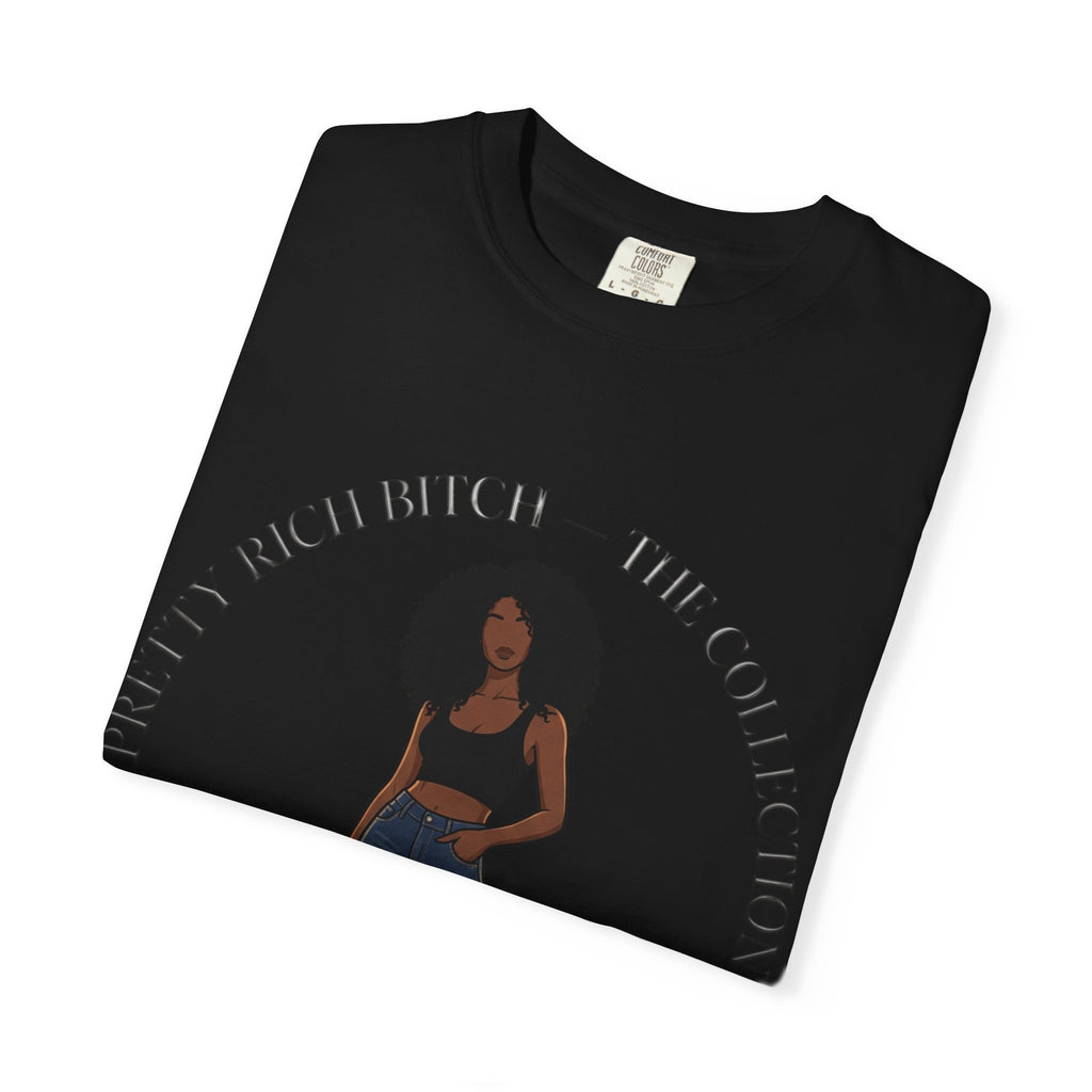 Pretty Rich Bitch The Collection by PRB Graphic Tee (Afro Curly Woman) by Power Runs Black