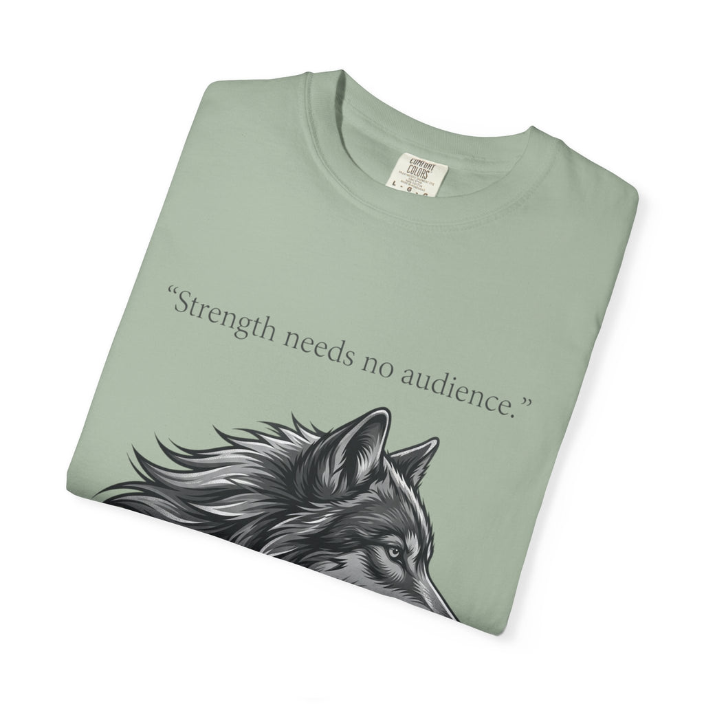 PRB Wolf Head T-Shirt — "Strength needs no audience" Inspirational Graphic Tee by Printify