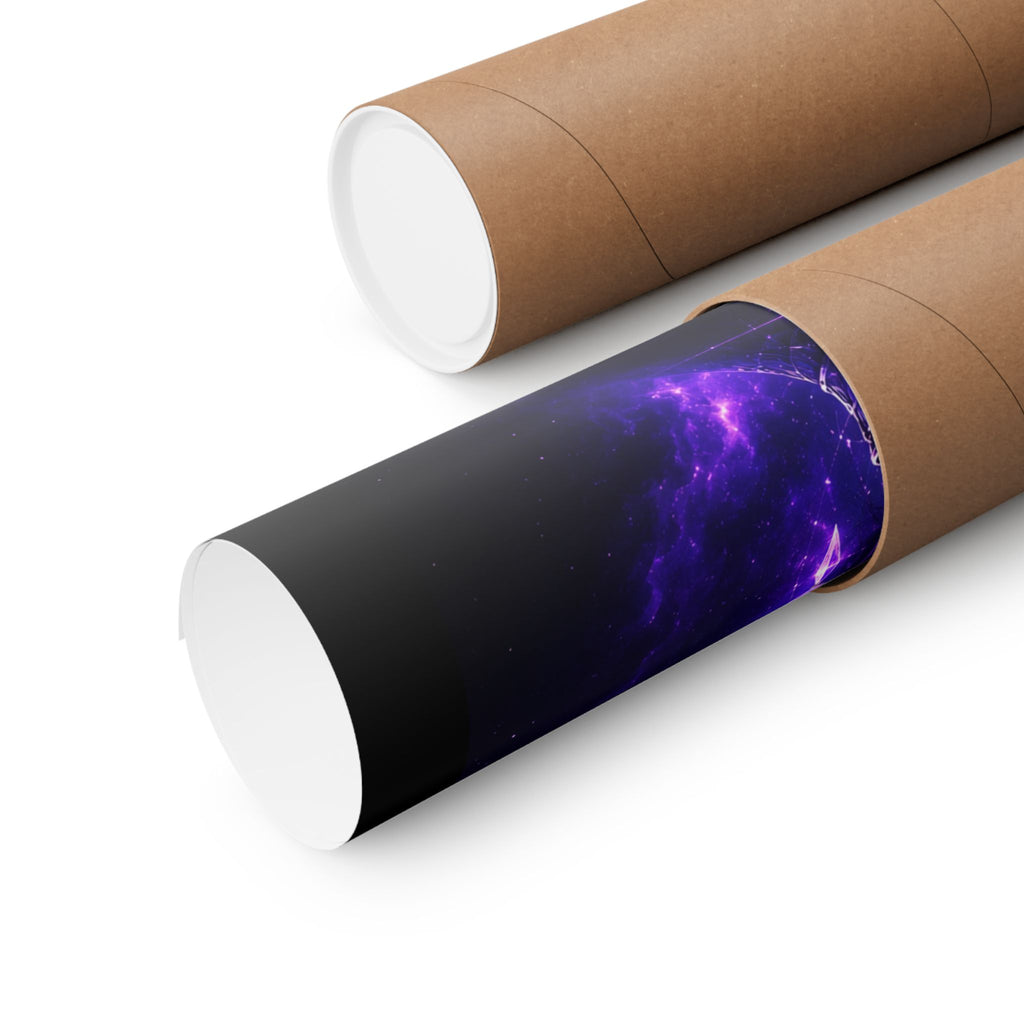 Power Runs Black Cosmic Goddess Poster — Purple Spiritual Wall Art Matte Vertical Print by Power Runs Black