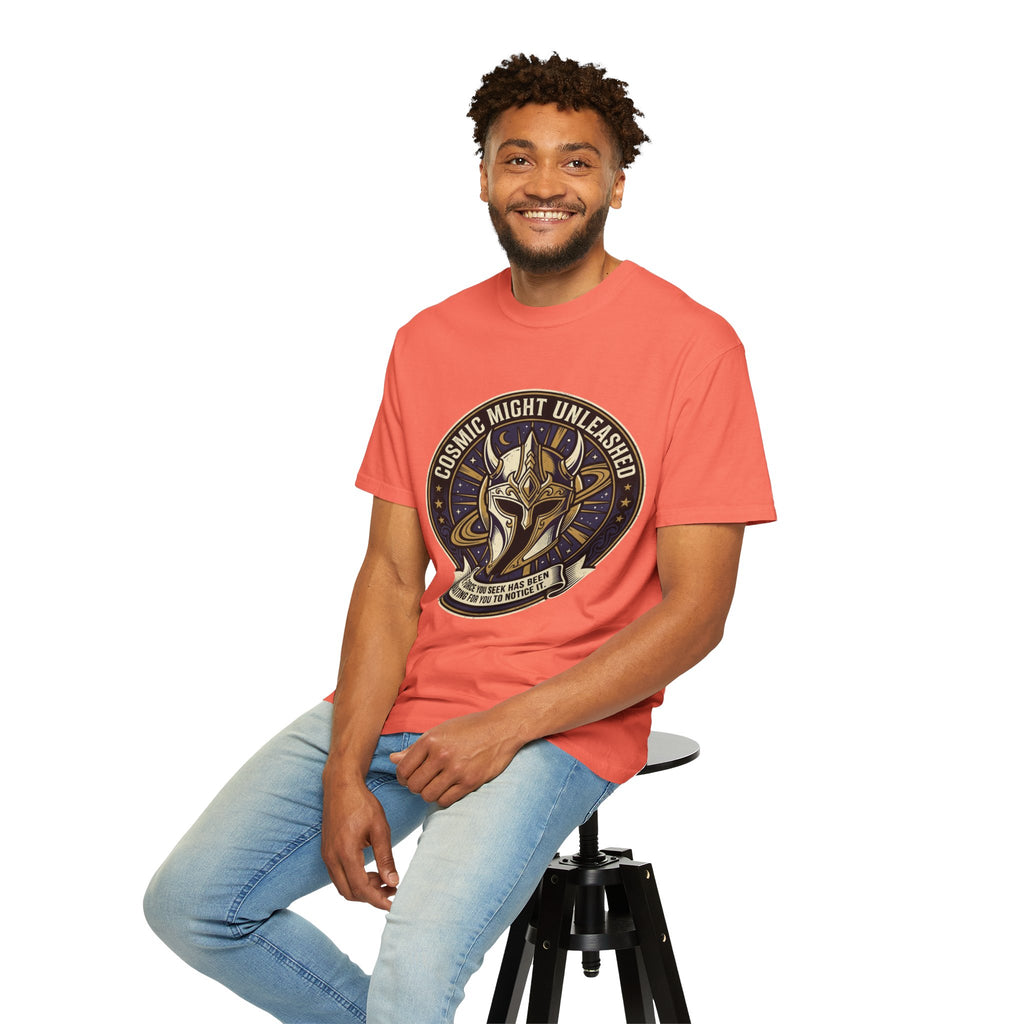 PRB Starforged Flex Cosmic Might Unleashed T-Shirt — Mythic Helmet Graphic Tee by Power Runs Black