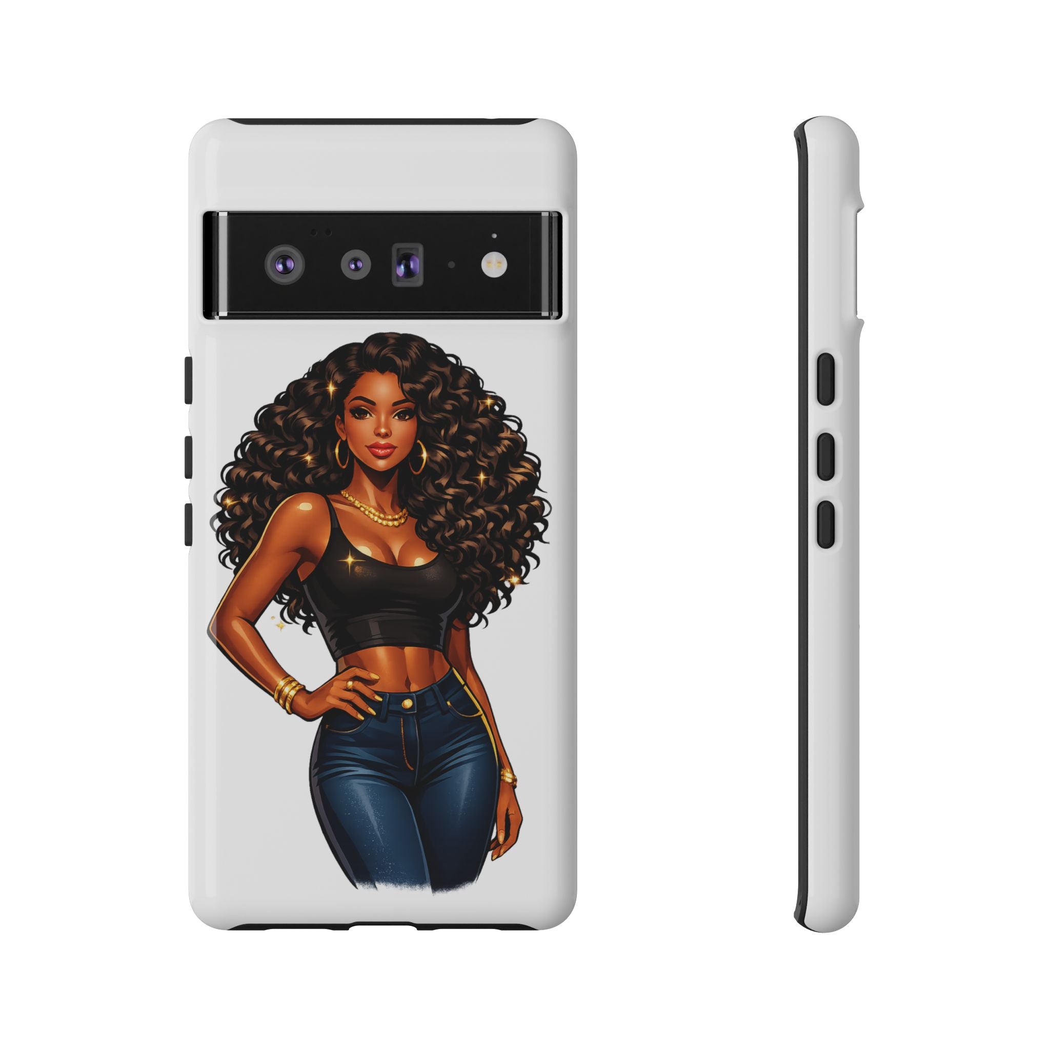 Pretty Rich Bitch by PRB Curly Hair Phone Case by Printify