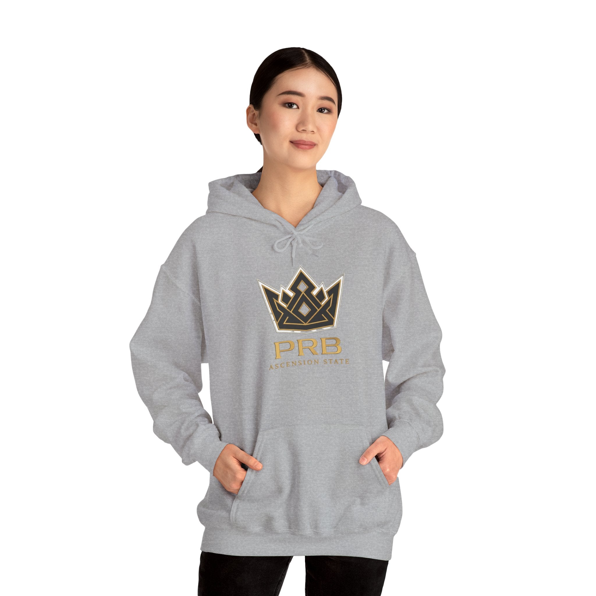 Power Runs Black PRB Logo Hoodie — Ascension State Crown Design by Printify