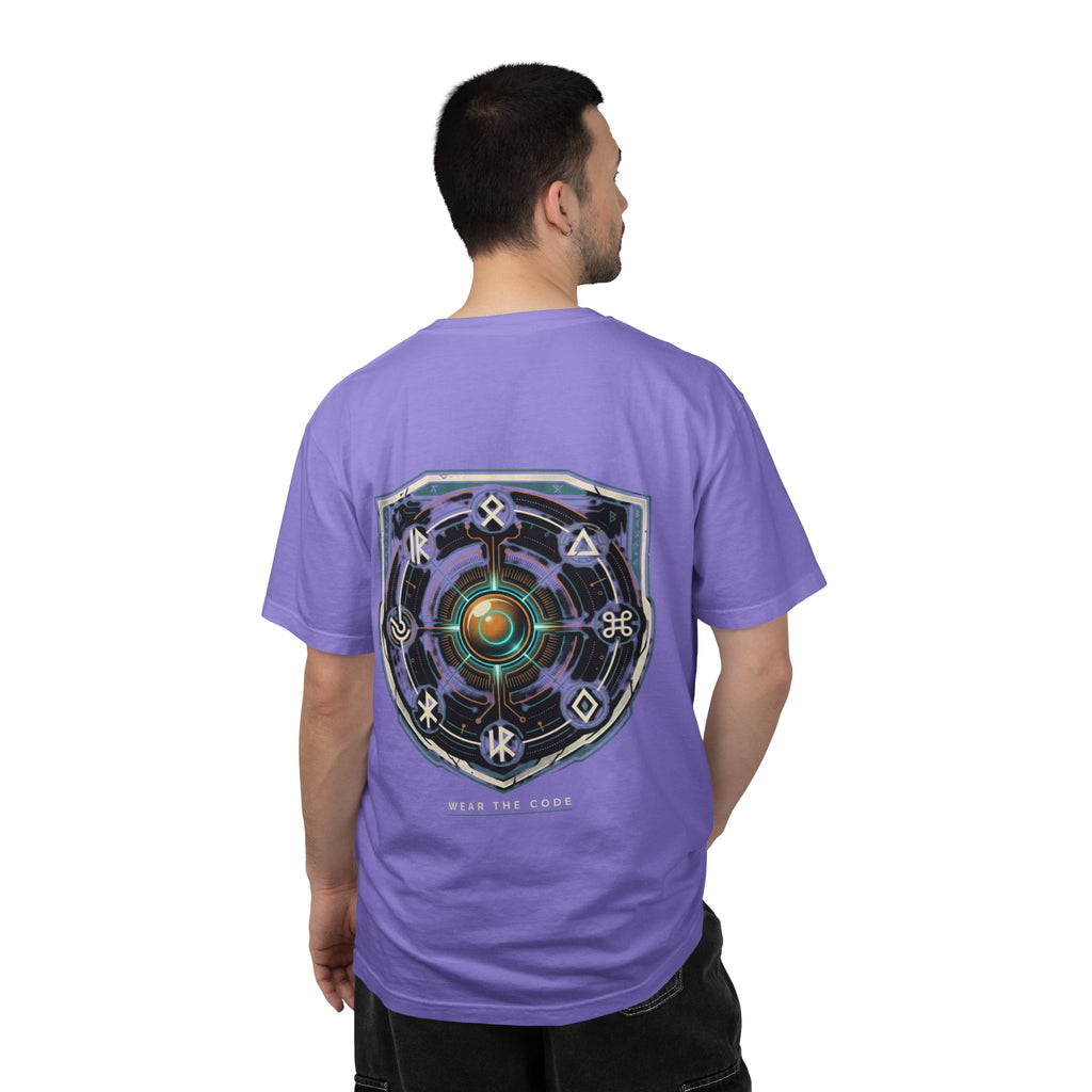 Power Runs Black PRB "Wear The Code" Mystic Shield T-Shirt — Geometric Sigil Graphic Tee by Printify
