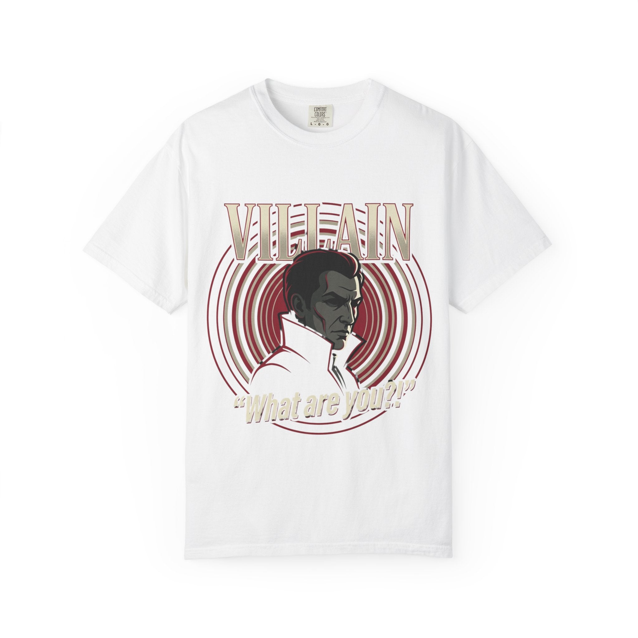 Power Runs Black Villain Portrait T-Shirt — "What Are You?" Graphic Tee by Power Runs Black