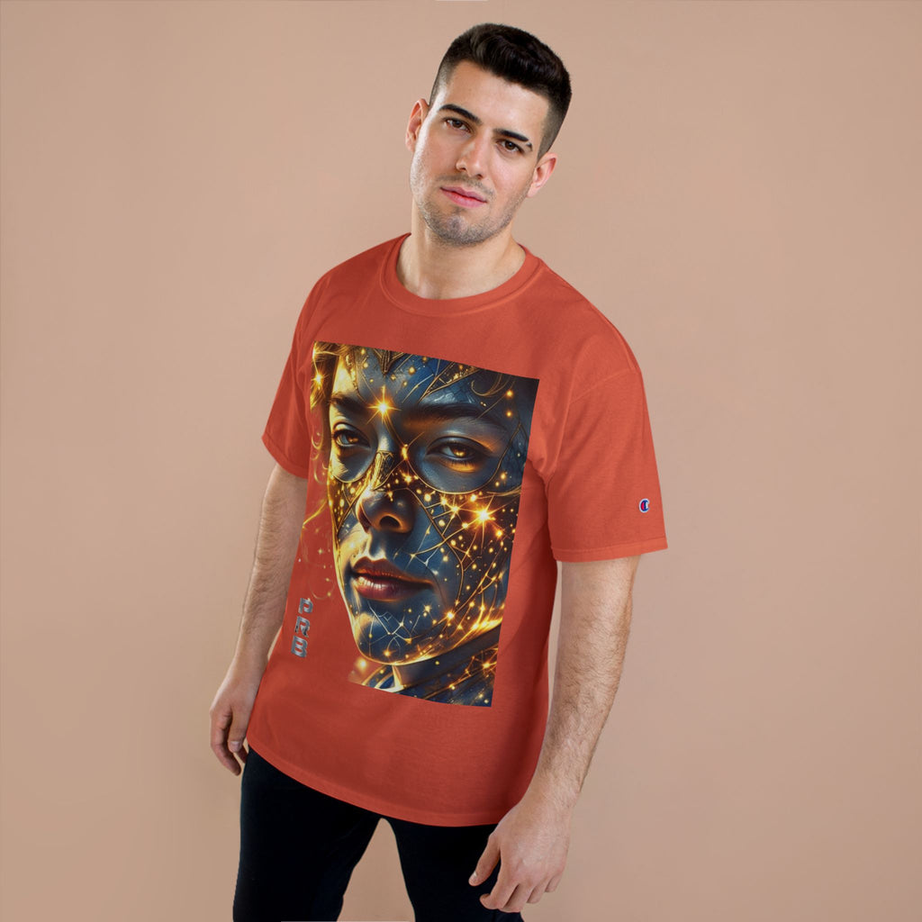 PRB Champion T-Shirt — Cosmic Face Art Tee (Radiant Star Portrait) by Printify