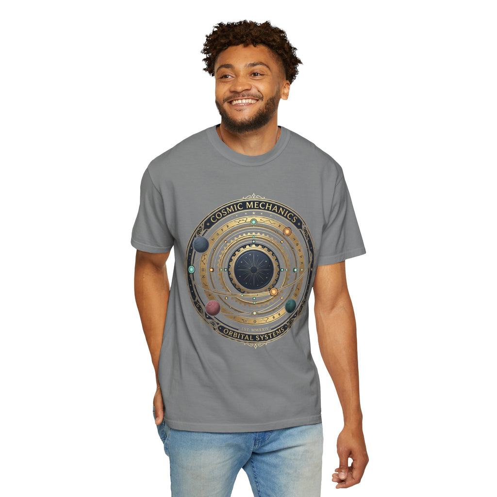 PRB Cosmic Mechanics Solar System Graphic T-Shirt | Planetary Orbit Tee by Printify