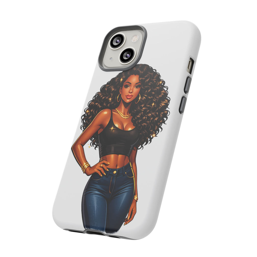 Pretty Rich Bitch by PRB Curly Hair Phone Case by Printify
