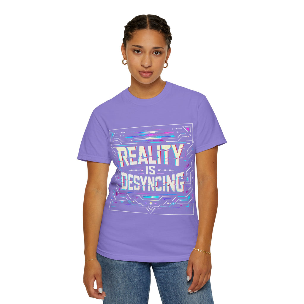 Power Runs Black PRB Glitchy Pastel "Reality Is Desyncing" T-Shirt by Printify
