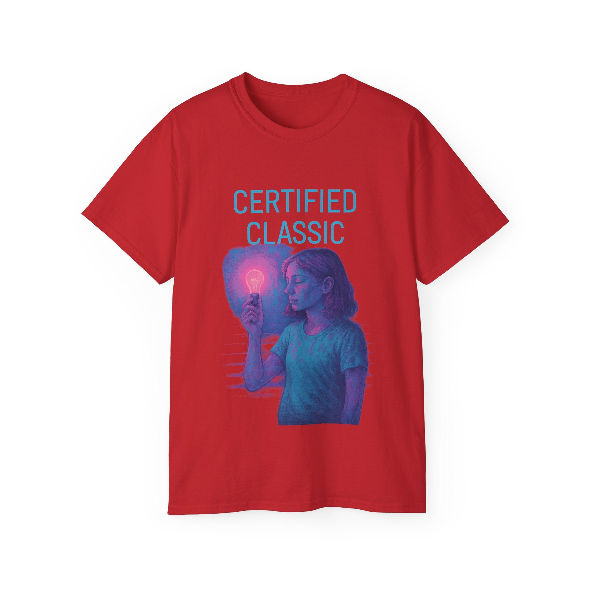 PRB Certified Classic portrait tee | Retro portrait holding light by Power Runs Black