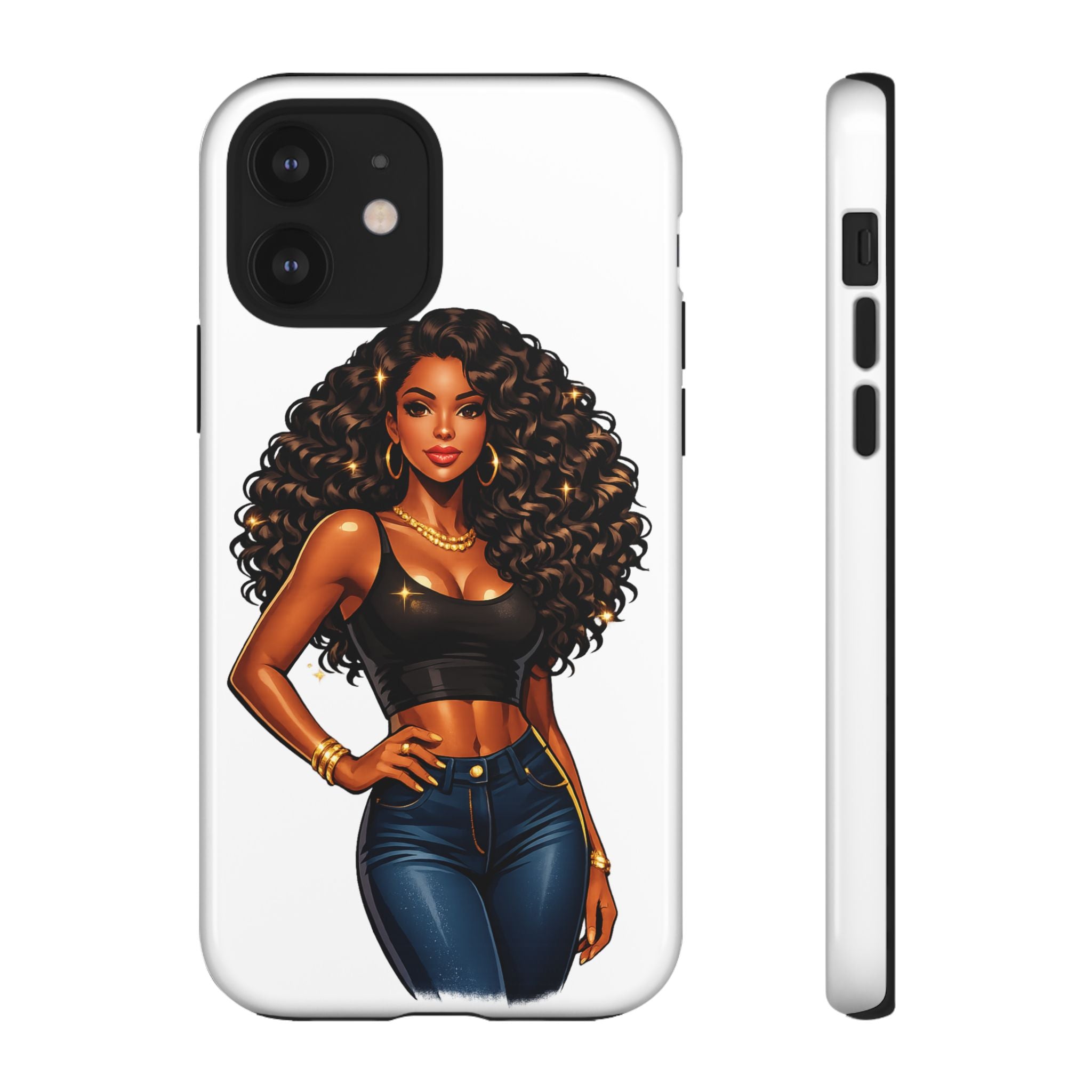 Pretty Rich Bitch by PRB Curly Hair Phone Case by Printify