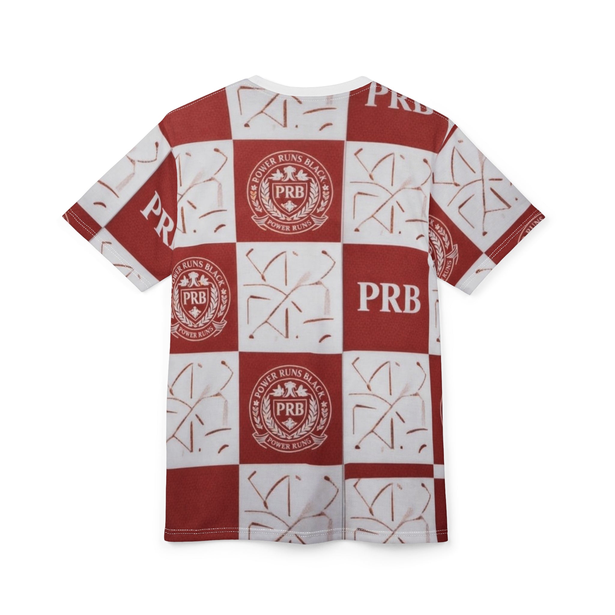 PRB Checkerboard All-Over Print Tee by Power Runs Black