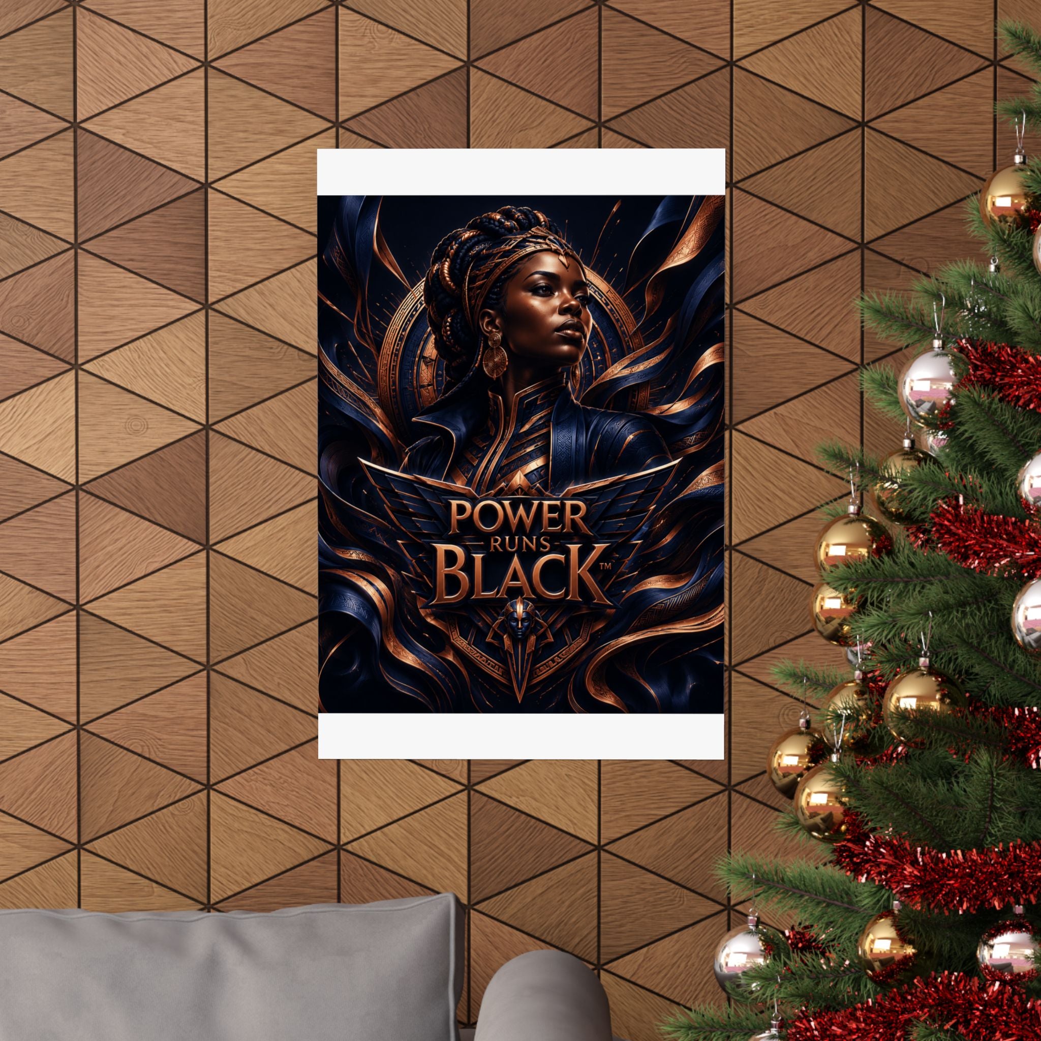 Power Runs Black Matte Poster — Afrocentric Inspirational Wall Art by Power Runs Black