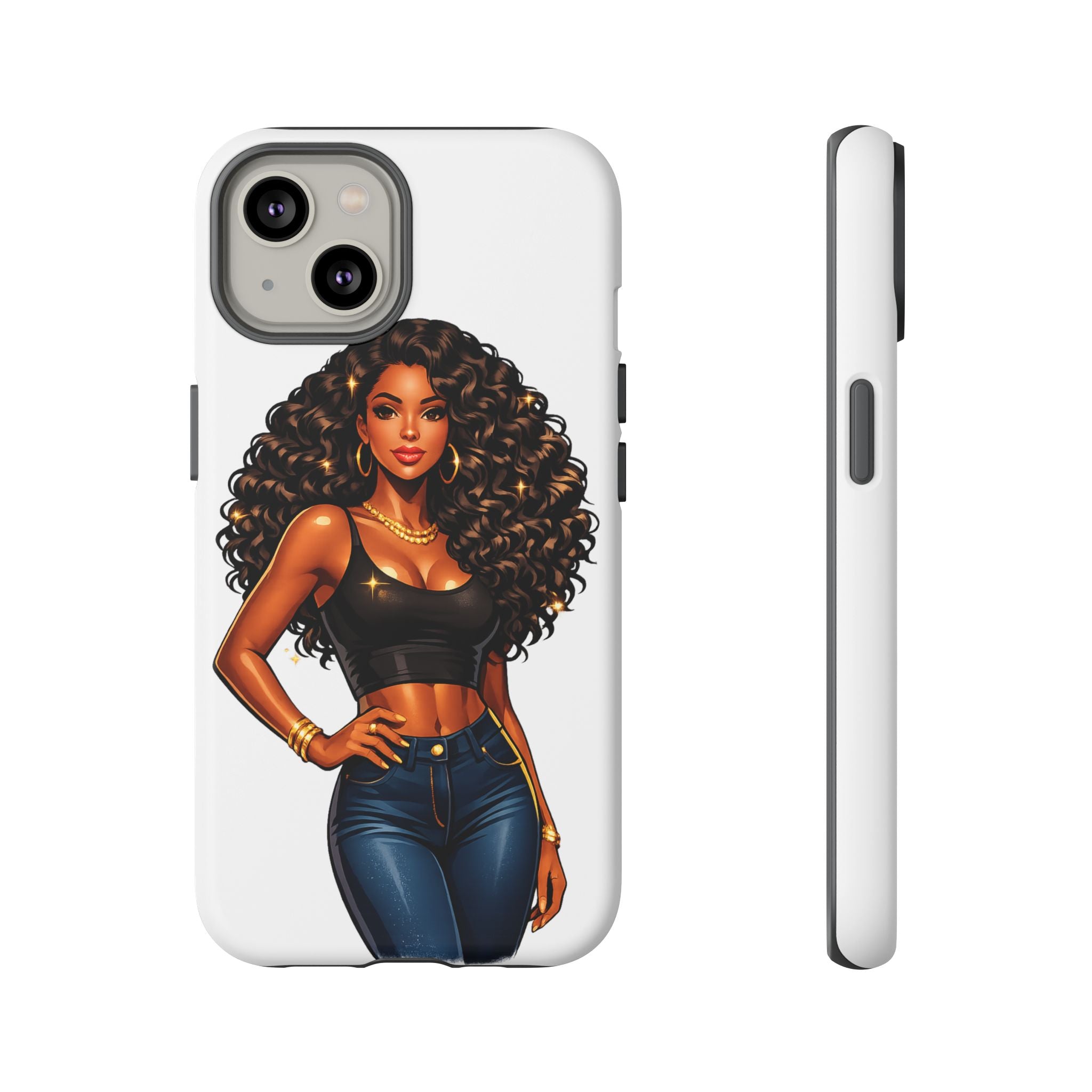 Pretty Rich Bitch by PRB Curly Hair Phone Case by Printify