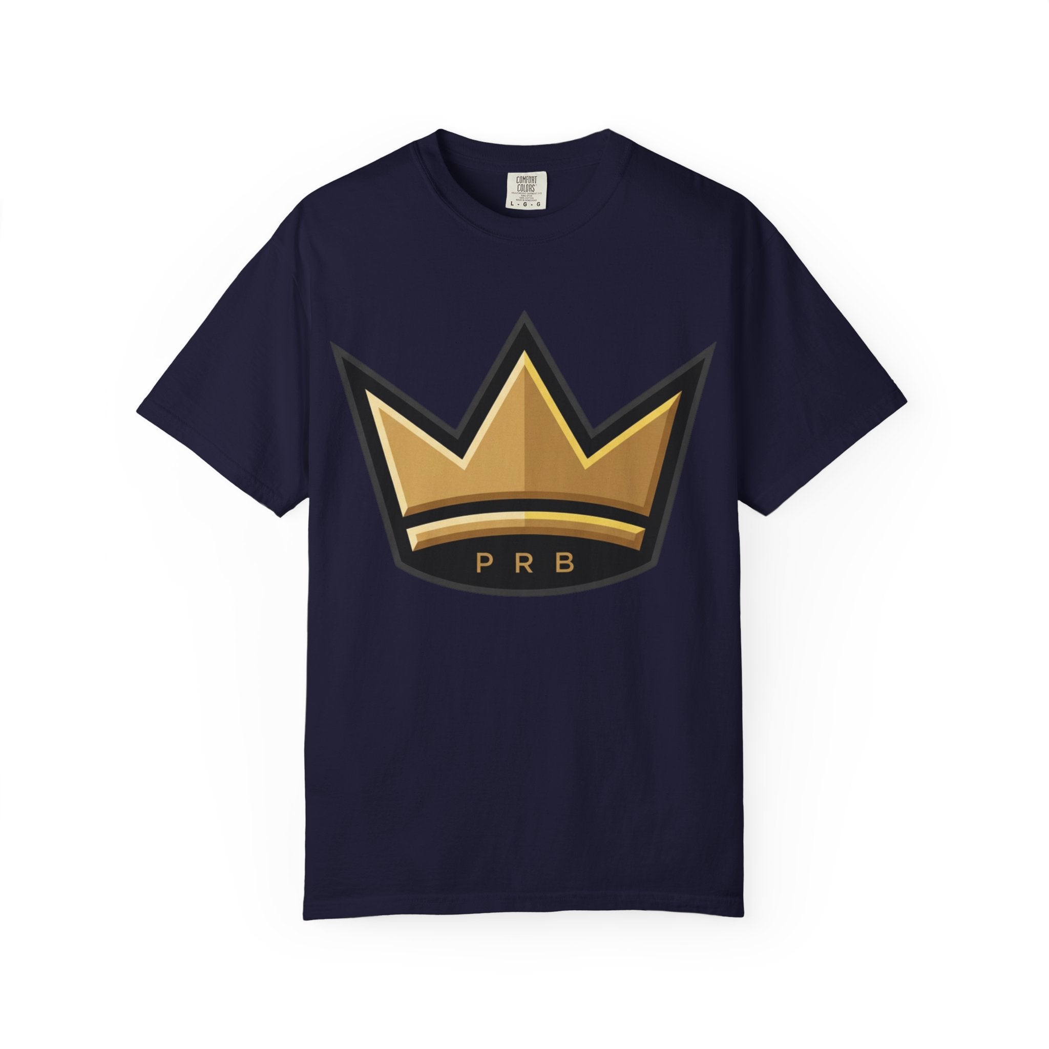 PRB Crown & Cosmos Graphic T-Shirt | Gold Royal Crest & Celestial Back by Printify