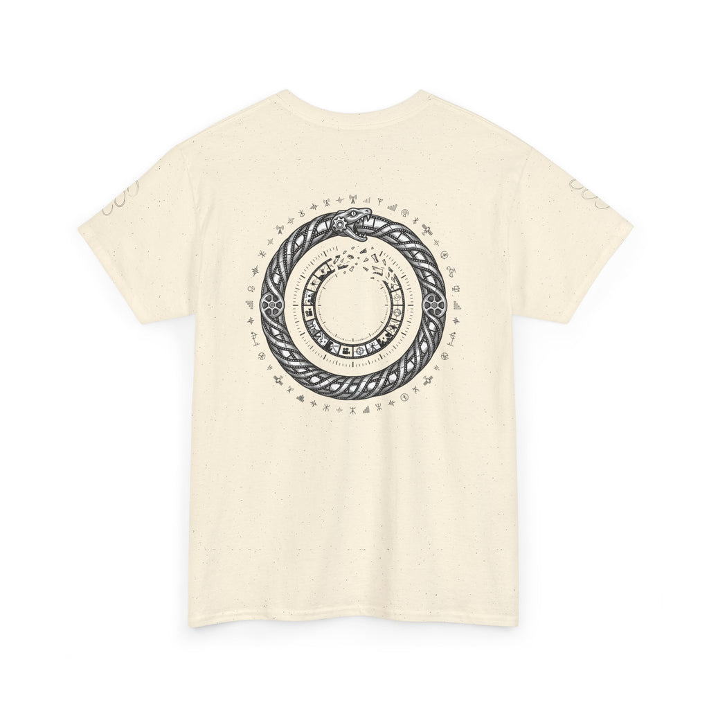 Power Runs Black — "The Agenda of the Arch" Retro TV Ouroboros Graphic Tee by Printify