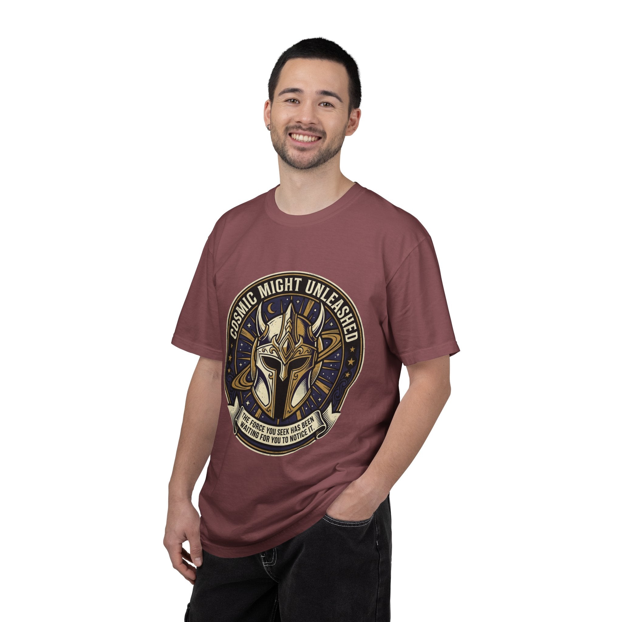 PRB Starforged Flex Cosmic Might Unleashed T-Shirt — Mythic Helmet Graphic Tee by Power Runs Black