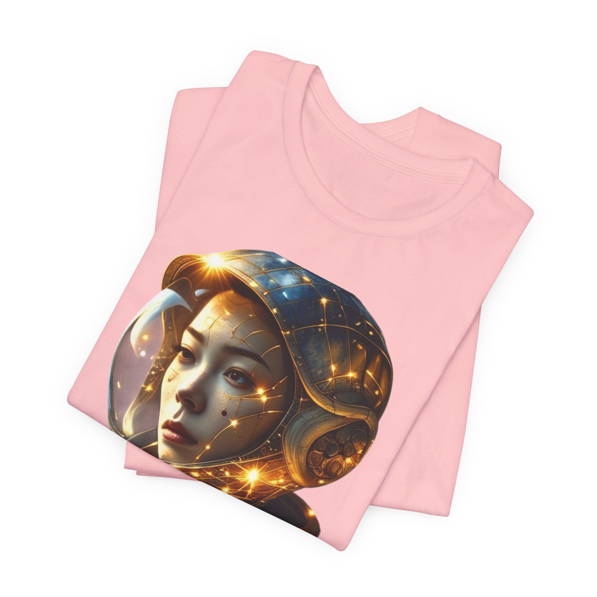 PRB Astronaut Portrait Tee — Starry Cosmic Helmet Graphic T-Shirt by Power Runs Black