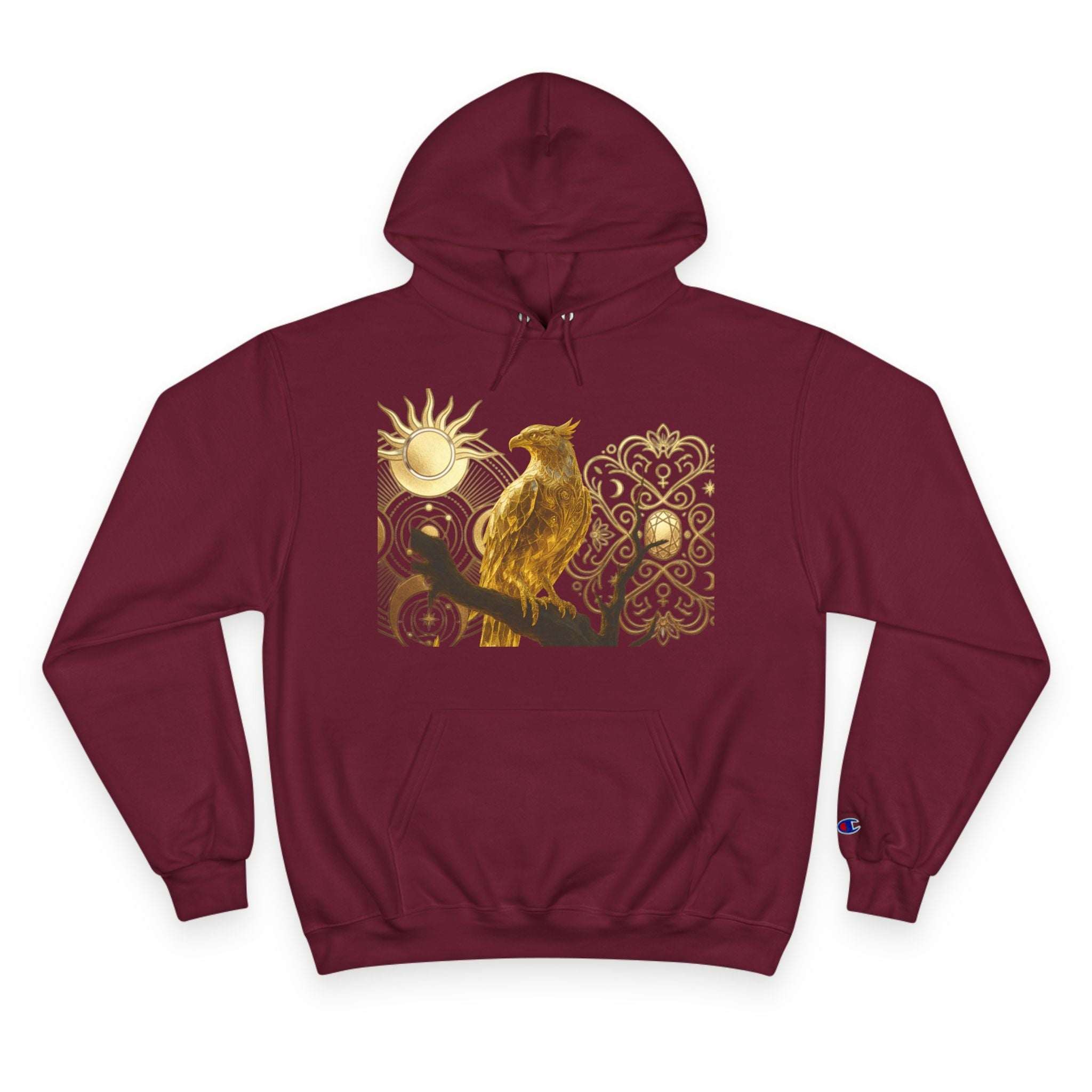 PRB Golden Owl Sundial Graphic Champion Hoodie by Power Runs Black