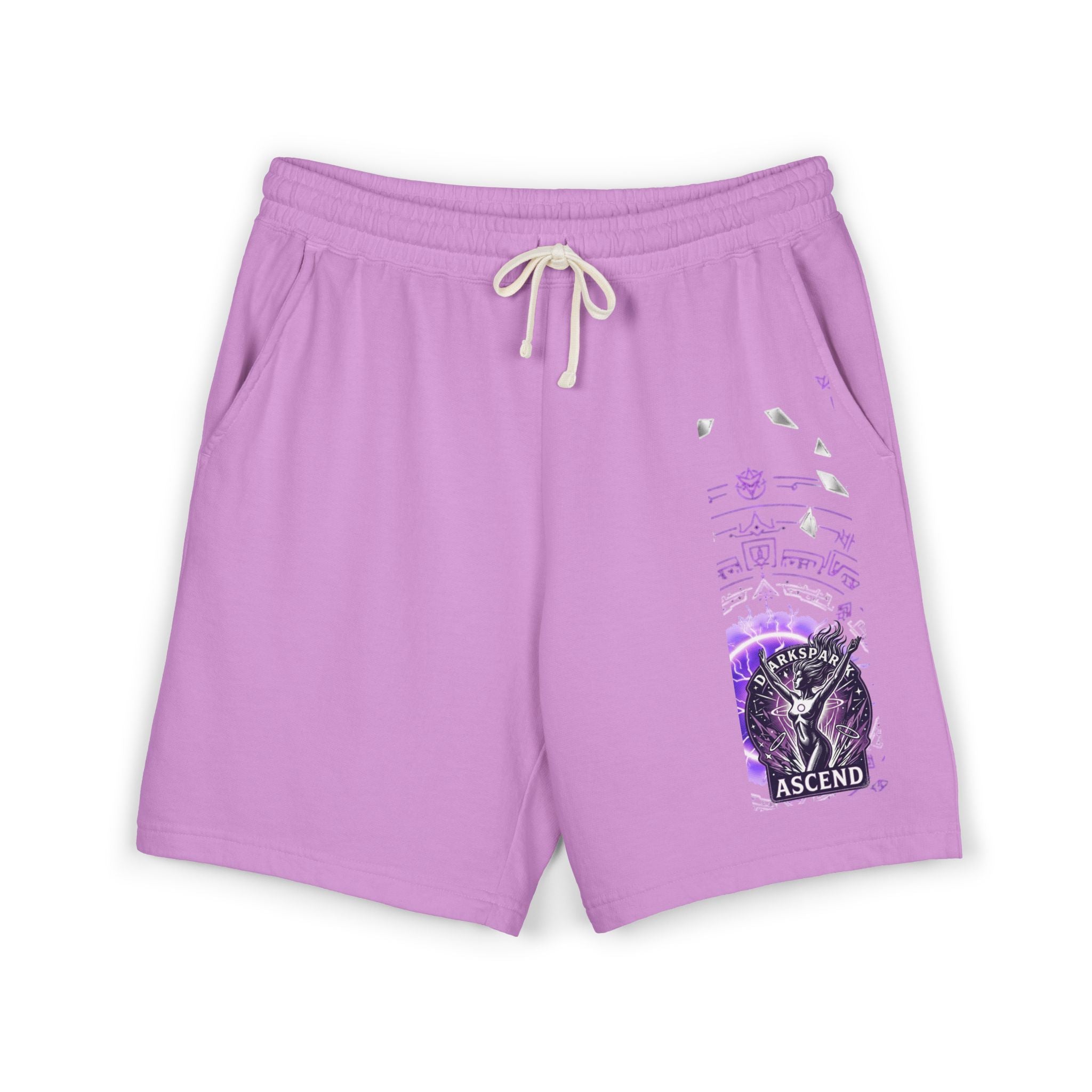 Power Runs Black PRB Ascend Graphic Sweat Shorts — Light Fleece Athletic Lounge Shorts by Power Runs Black