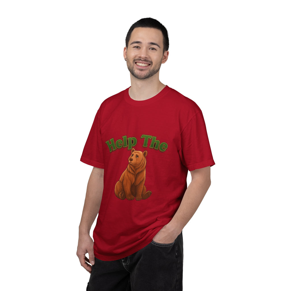 Power Runs Black PRB Help The Bear T-shirt | Cute Sitting Bear Illustration by Power Runs Black