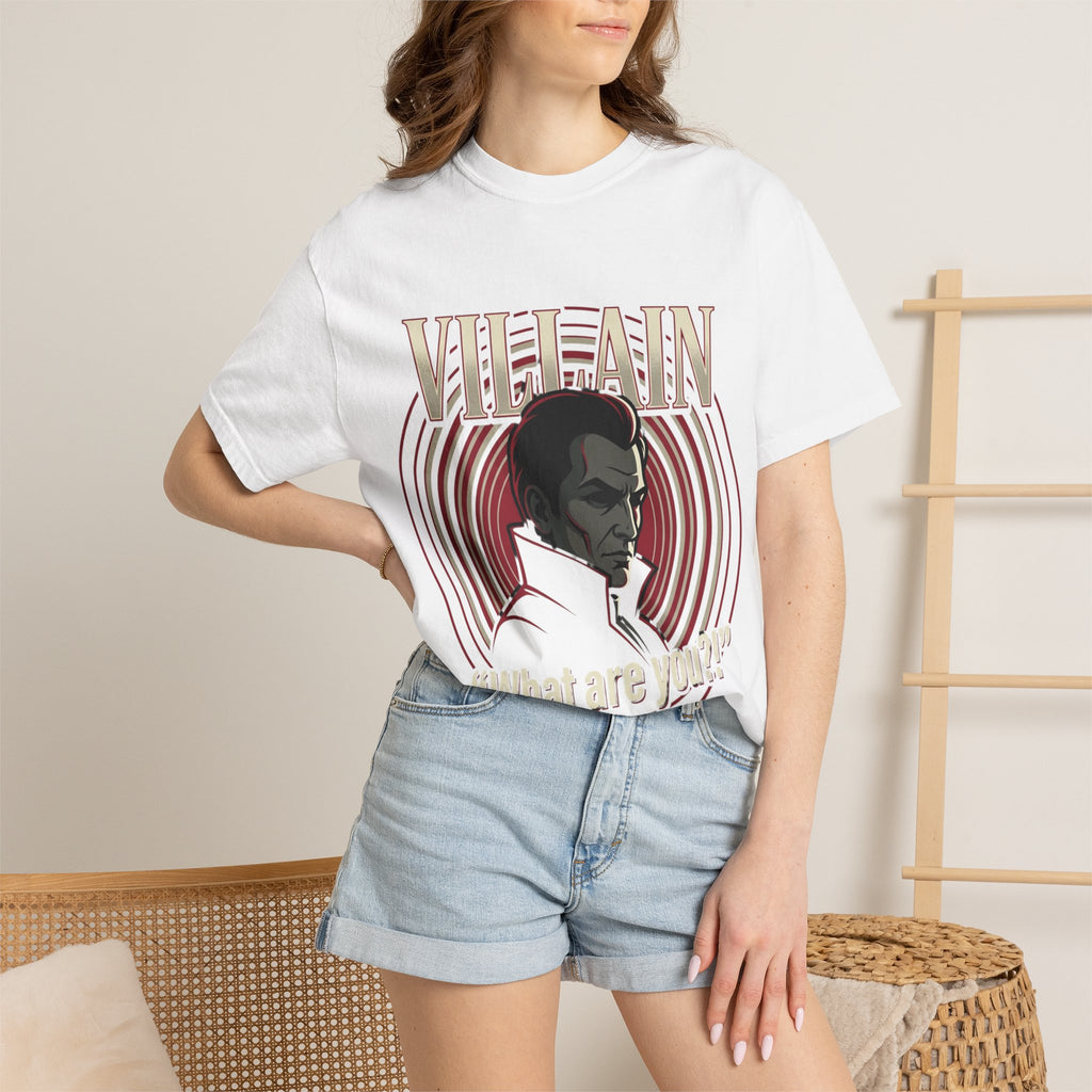 Power Runs Black Villain Portrait T-Shirt — "What Are You?" Graphic Tee by Power Runs Black