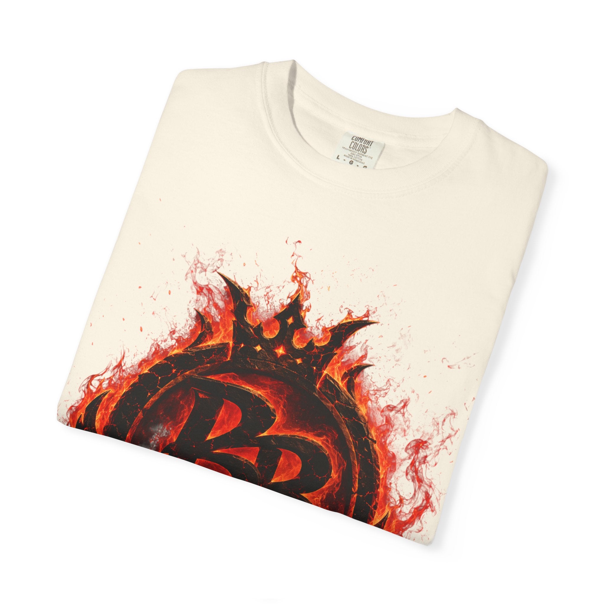 Power Runs Back PRB Flame Logo T-shirt | Fiery Emblem Tee, Grunge Rock Chic by Power Runs Black