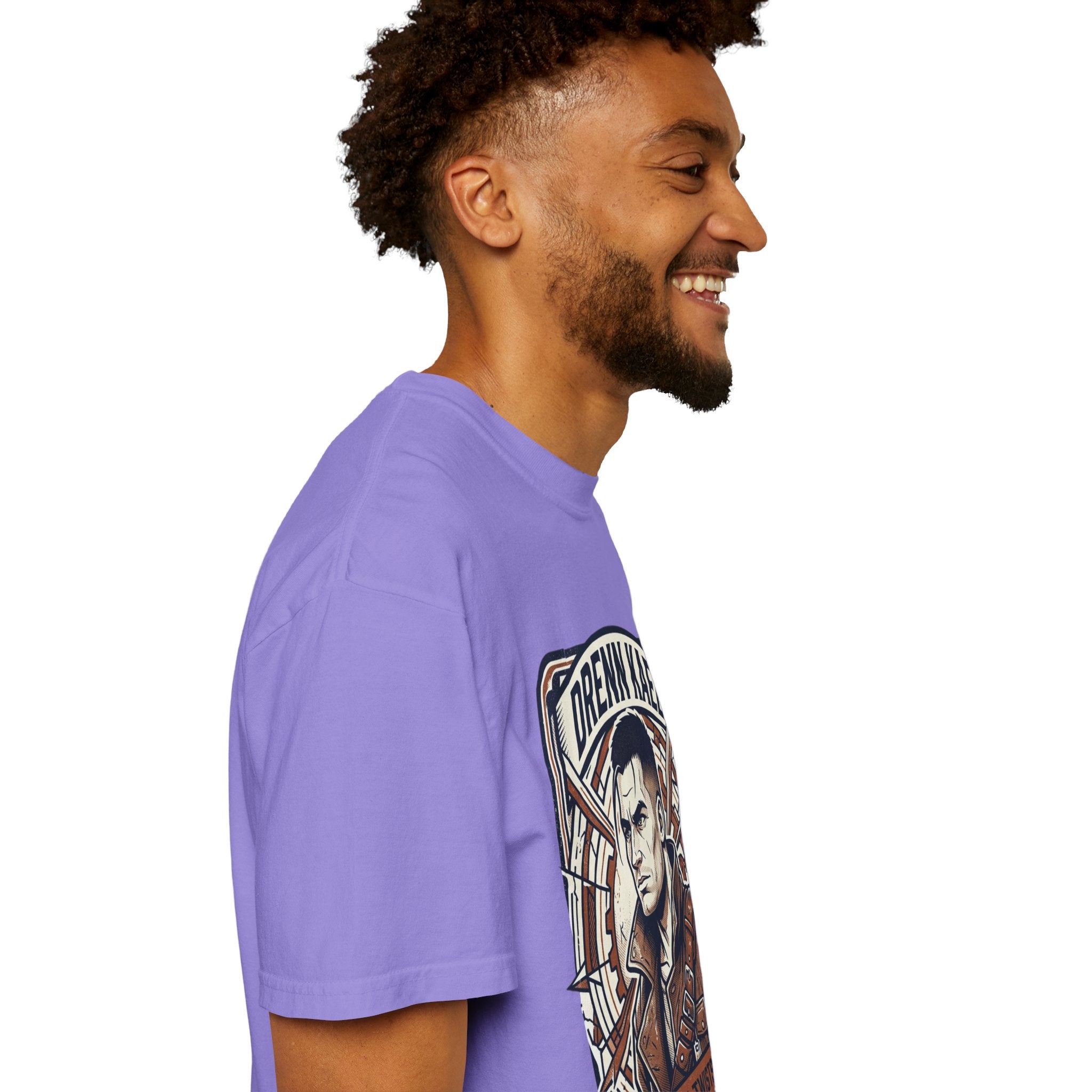 Power Runs Black PRB Drenn Kael Portrait T-Shirt — "Rebellion Twists the Axis" Graphic Tee by Printify