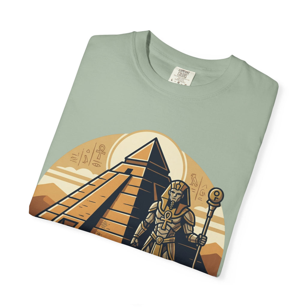Power Runs Black PRB Guardian Unit T-Shirt — Egyptian Pyramid Sci‑Fi Graphic Tee by Printify