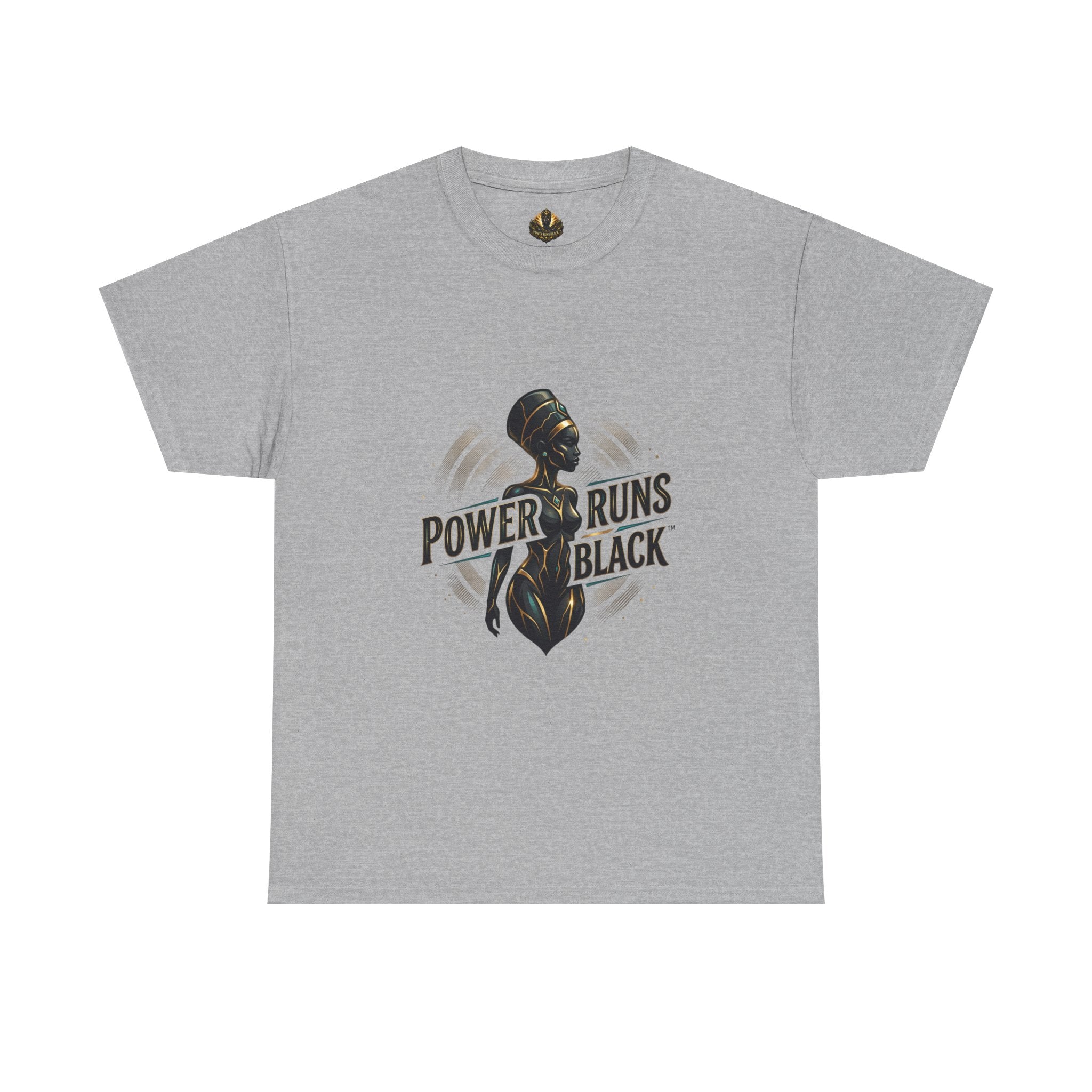 Power Runs Black Queen Goddess Graphics Tee by Printify
