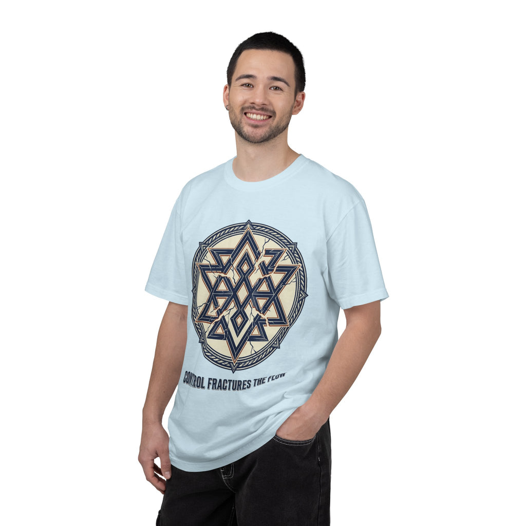 Power Runs Black PRB Geometric Star Mandala T-Shirt — "Control Fractures the Flow" Graphic Tee by Power Runs Black