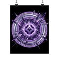 Power Runs Black Purple Energy Shield Matte Poster by Power Runs Black