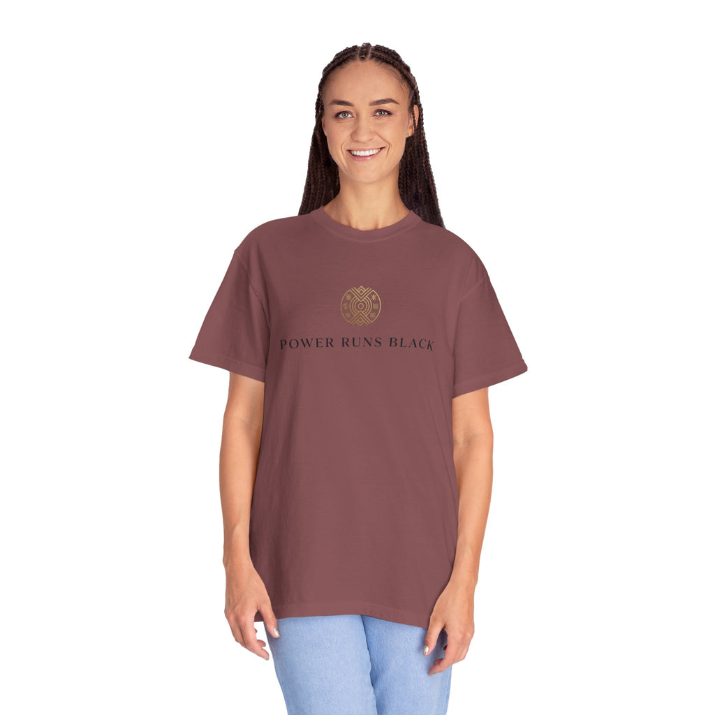 Power Runs Black PRB Graphic T-Shirt — Minimal Emblem Tee by Power Runs Black
