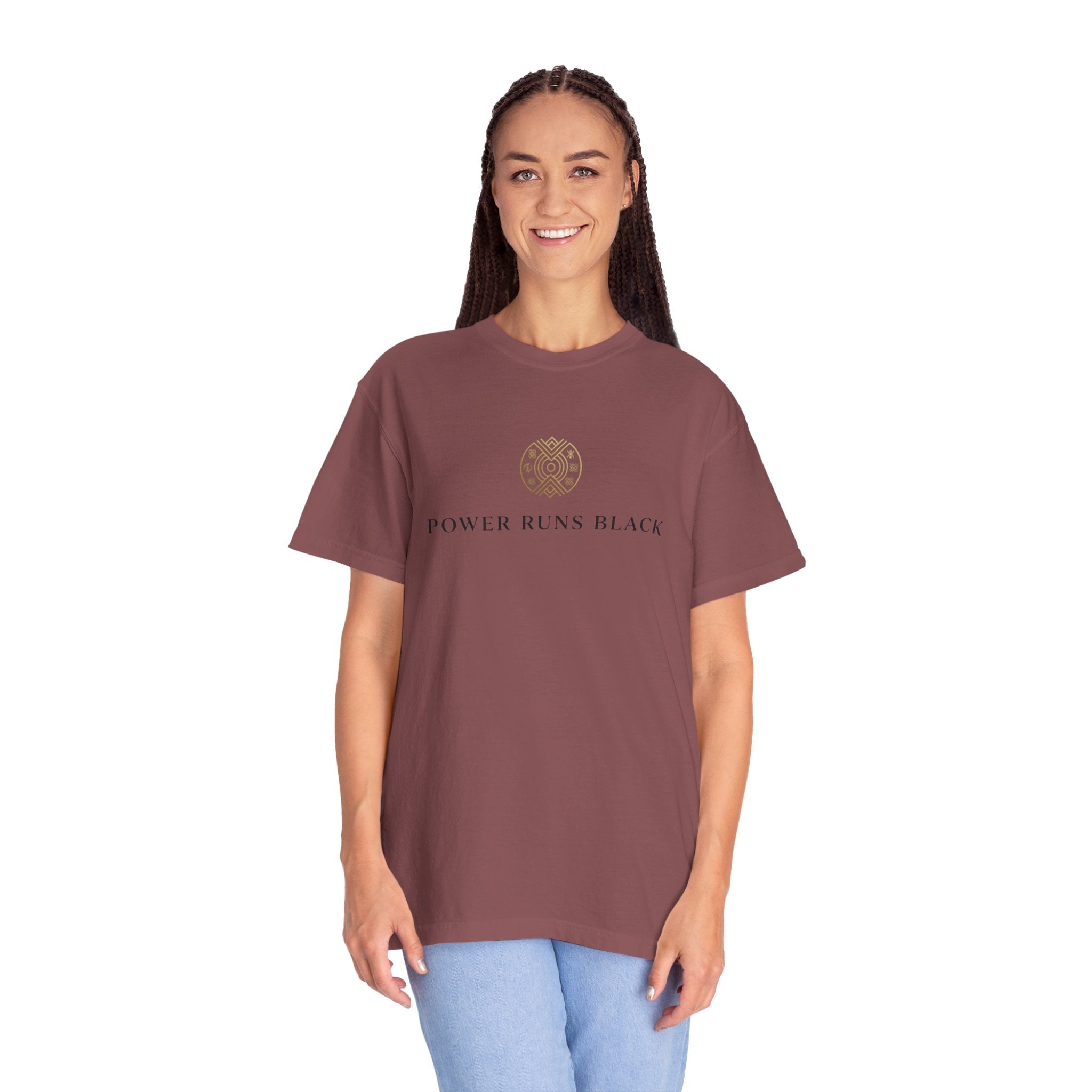 Power Runs Black PRB Graphic T-Shirt — Minimal Emblem Tee by Power Runs Black