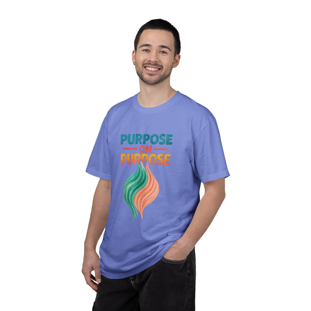 PRB Purpose On Purpose T-Shirt — Inspirational Graphic Tee with Abstract Wave Design by Power Runs Black