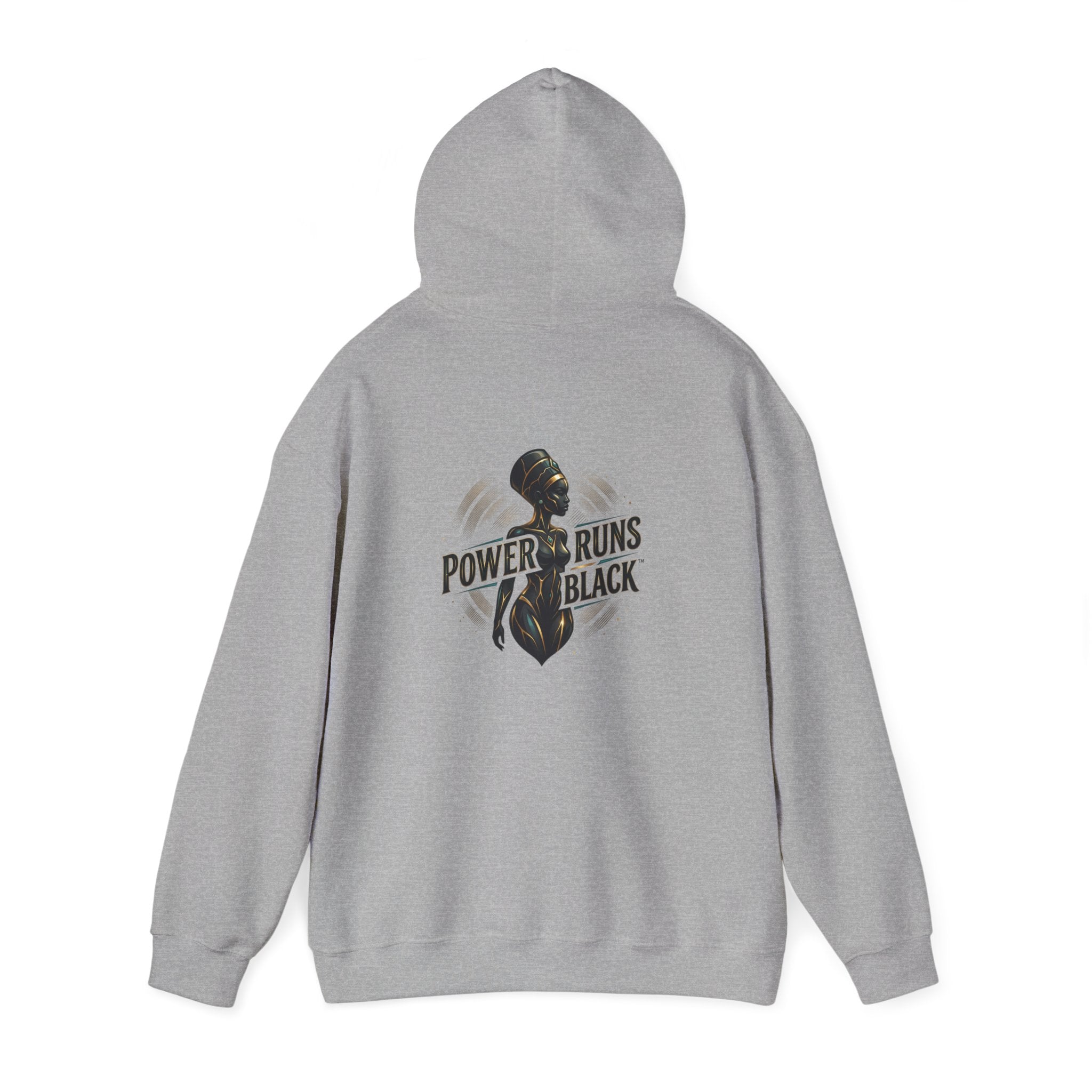 Power Runs Black PRB Logo Hoodie — Ascension State Crown Design by Printify