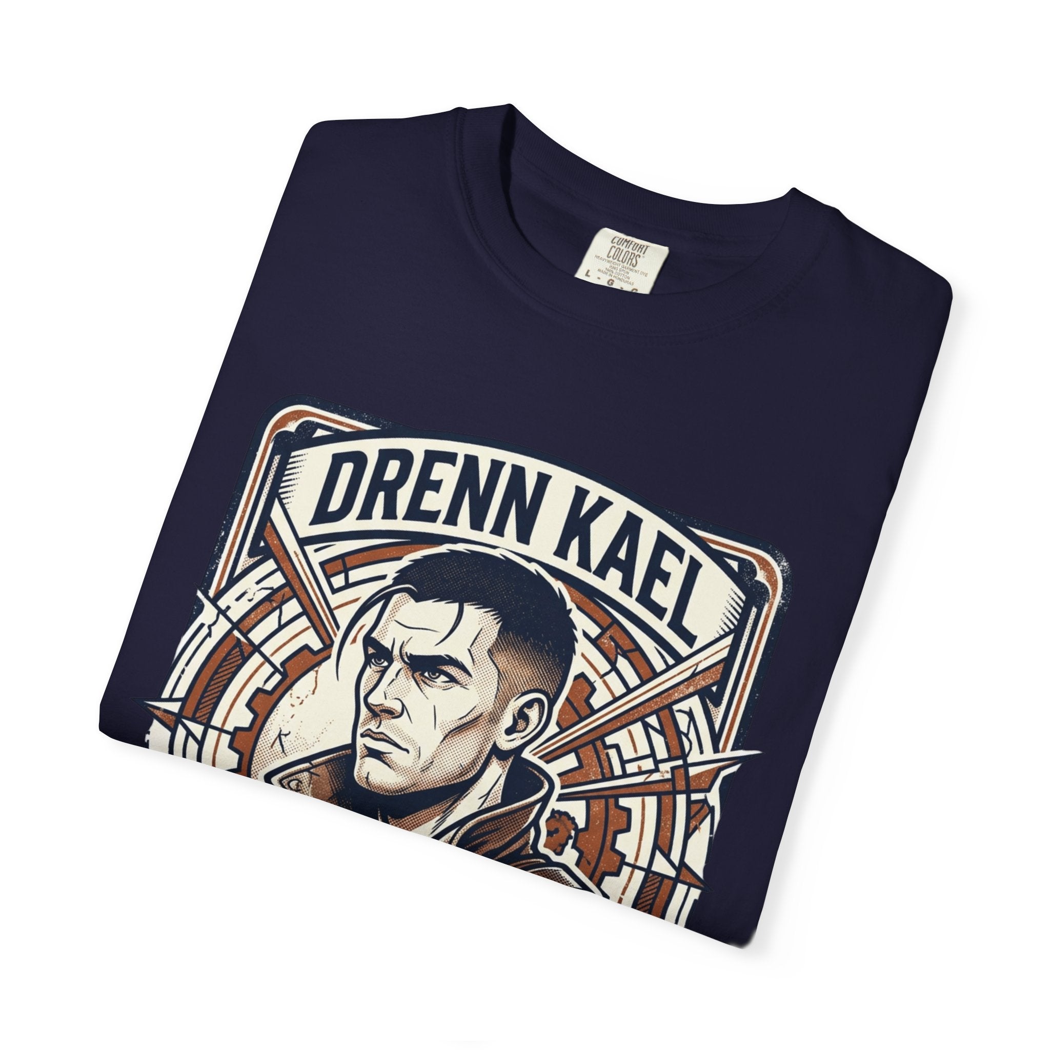 Power Runs Black PRB Drenn Kael Portrait T-Shirt — "Rebellion Twists the Axis" Graphic Tee by Printify
