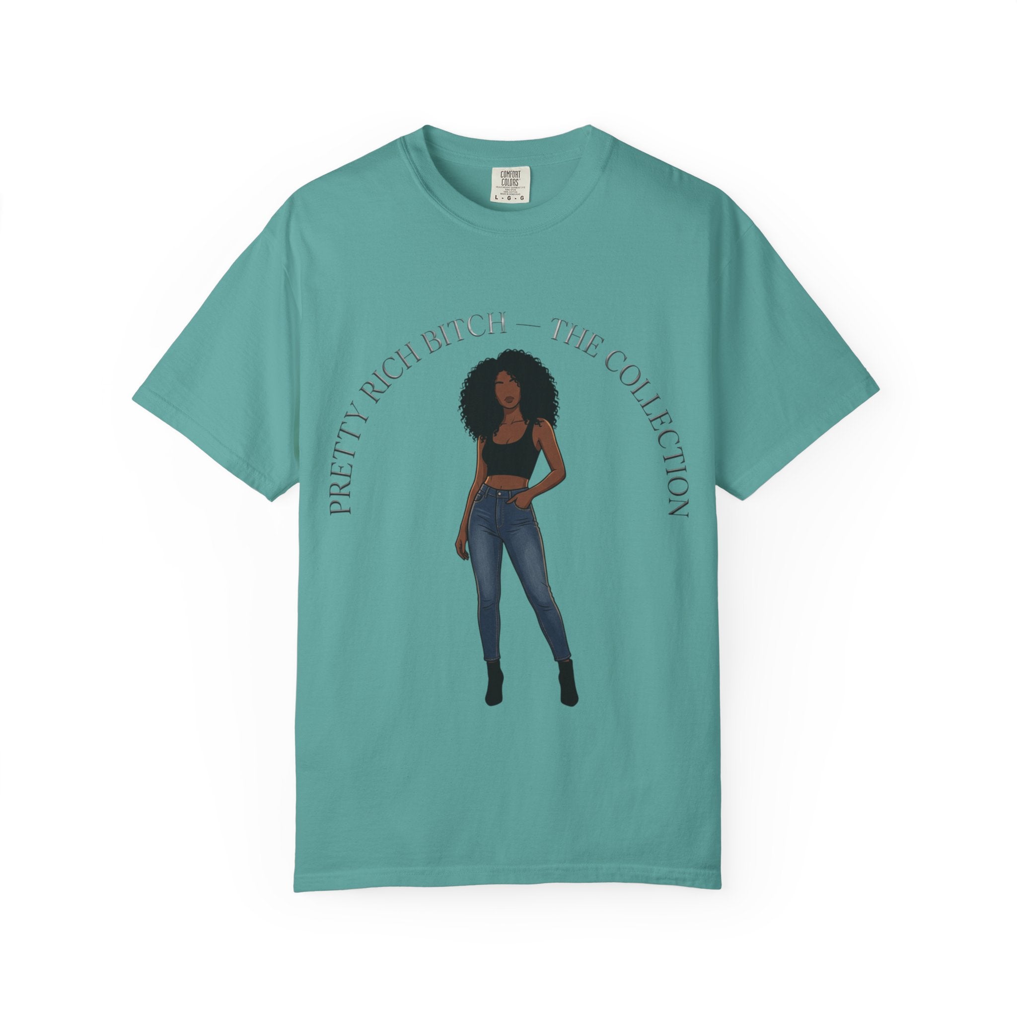 Pretty Rich Bitch The Collection by PRB Graphic Tee (Afro Curly Woman) by Power Runs Black