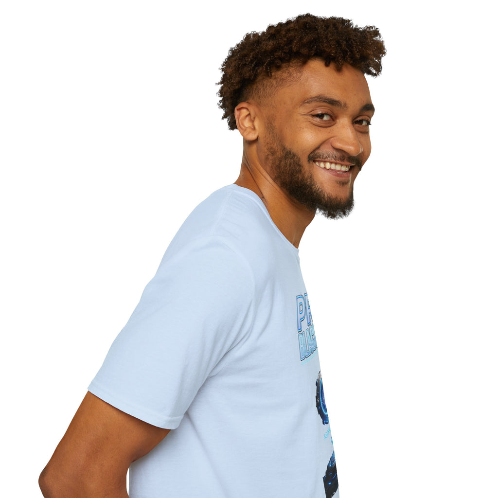PRB Blackline Futuristic DJ Tee — Electronic Music Graphic T-Shirt by Power Runs Black