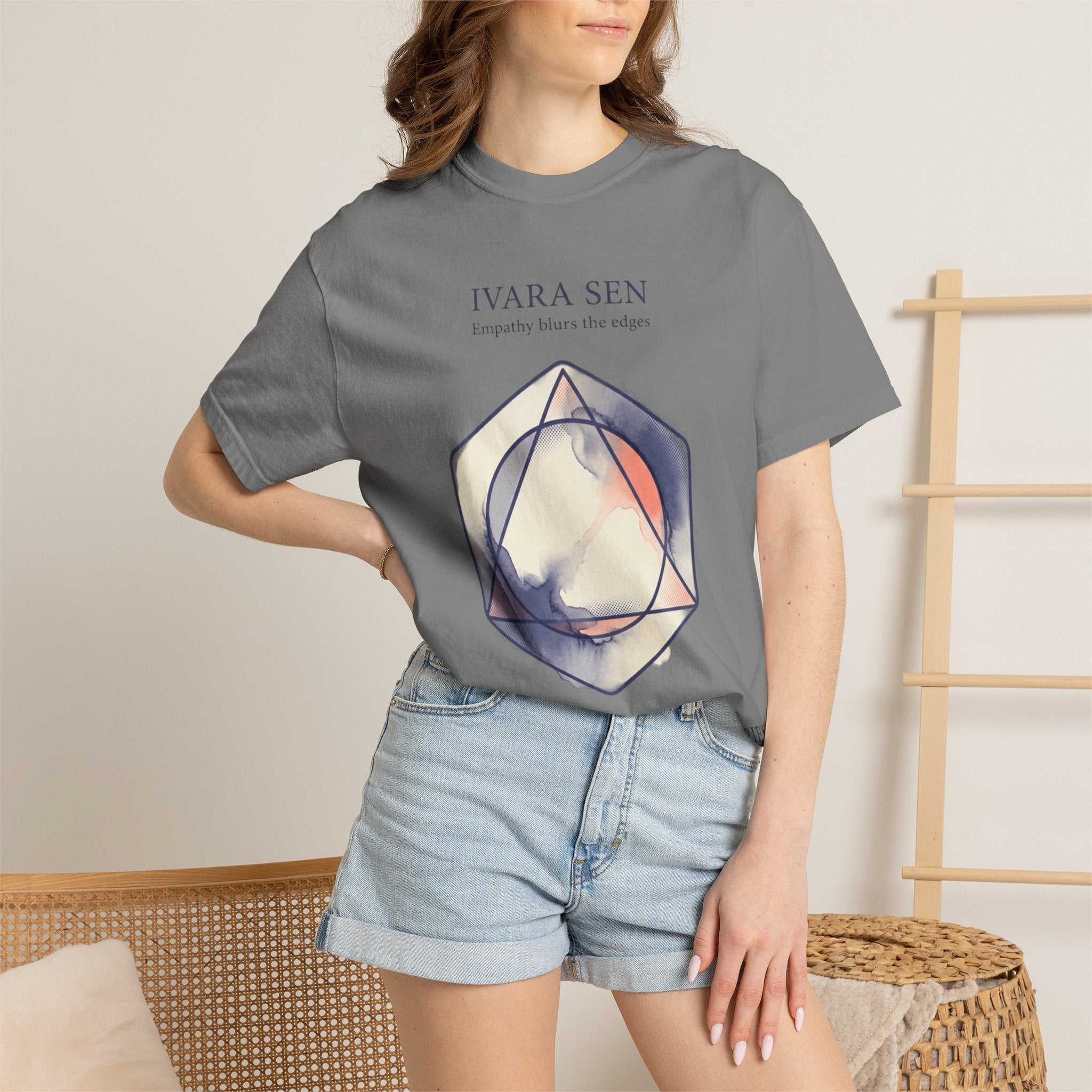 Power Runs Black PRB Abstract Geometric Tee — “Ivara Sen: Feeling Dissolves Boundaries” by Power Runs Black