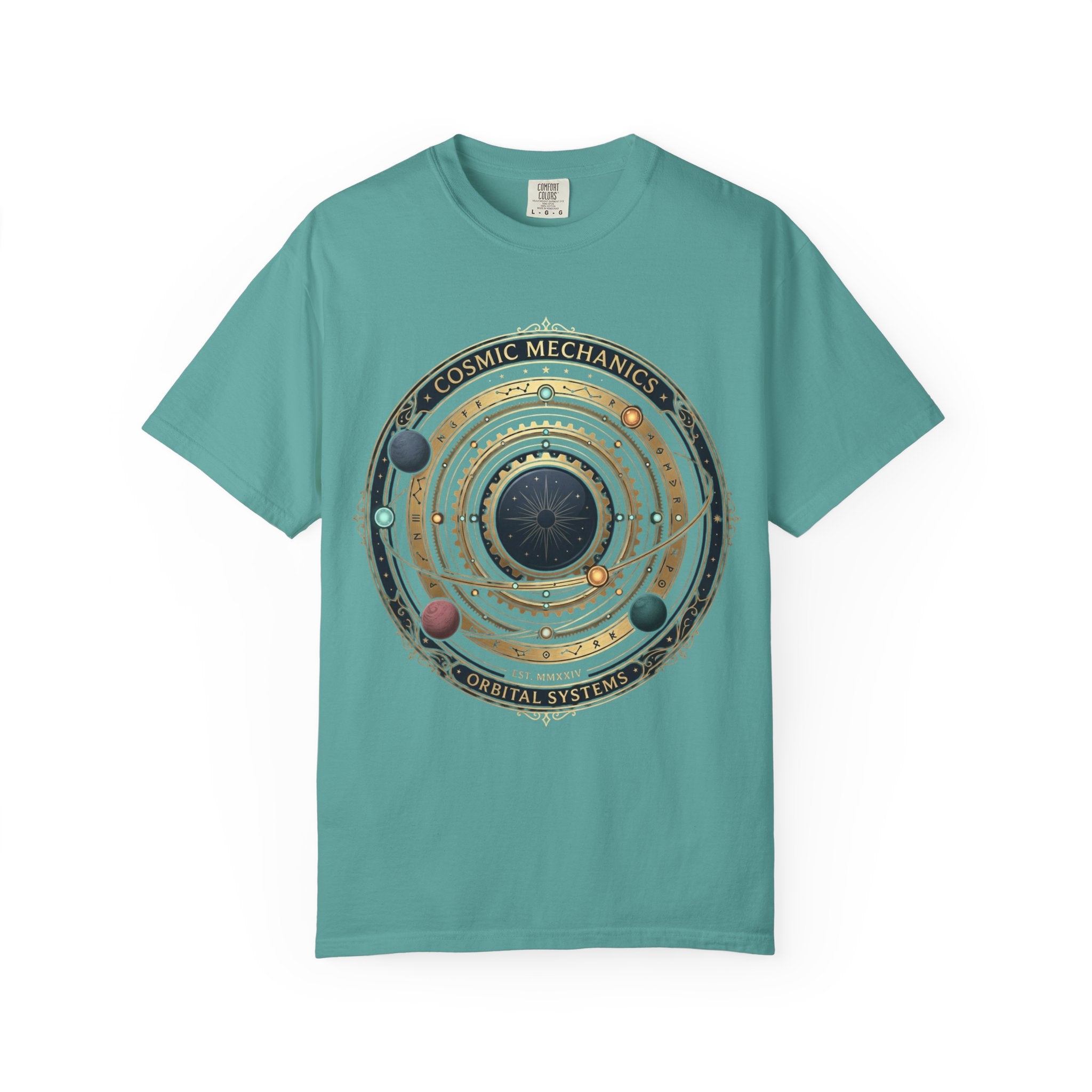 PRB Cosmic Mechanics Solar System Graphic T-Shirt | Planetary Orbit Tee by Printify