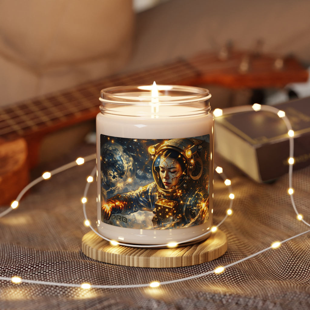 PRB Galactic Astronaut Goddess Candle, Soy Jar Candle | 9oz Cosmic Space Art by Power Runs Black