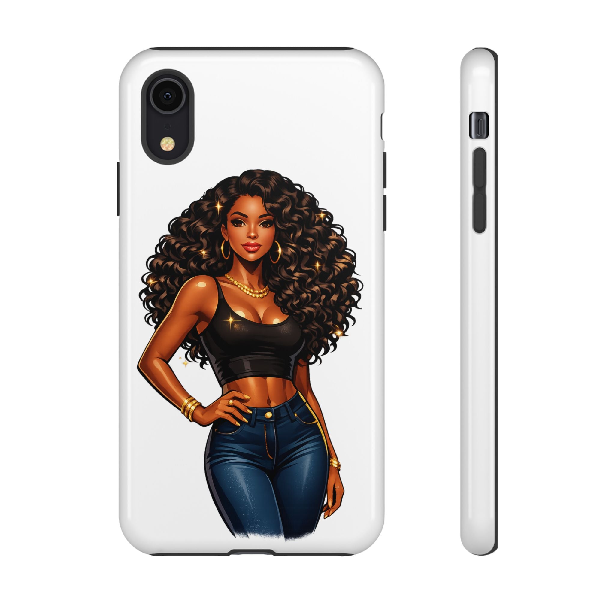 Pretty Rich Bitch by PRB Curly Hair Phone Case by Printify