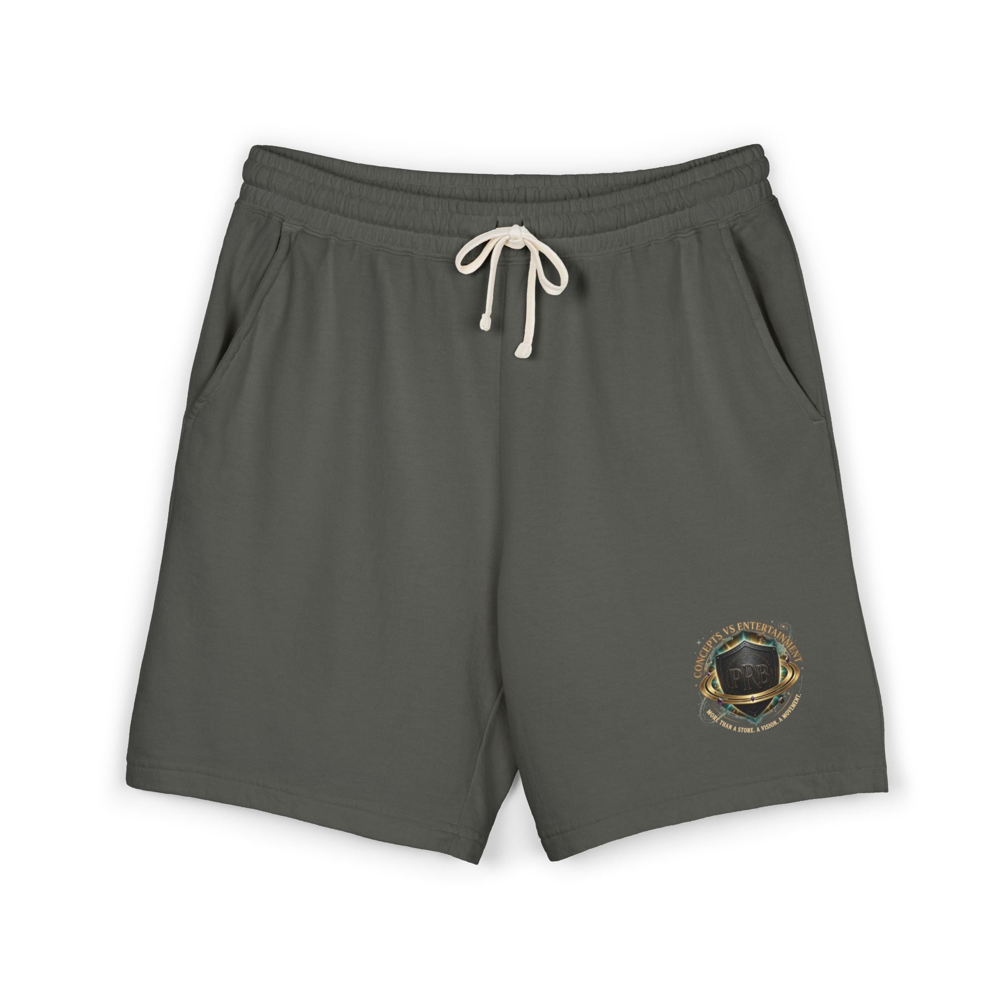 Printify PRB Fleece Sweat Shorts — Vintage Crest Pocket Graphic - Trousers