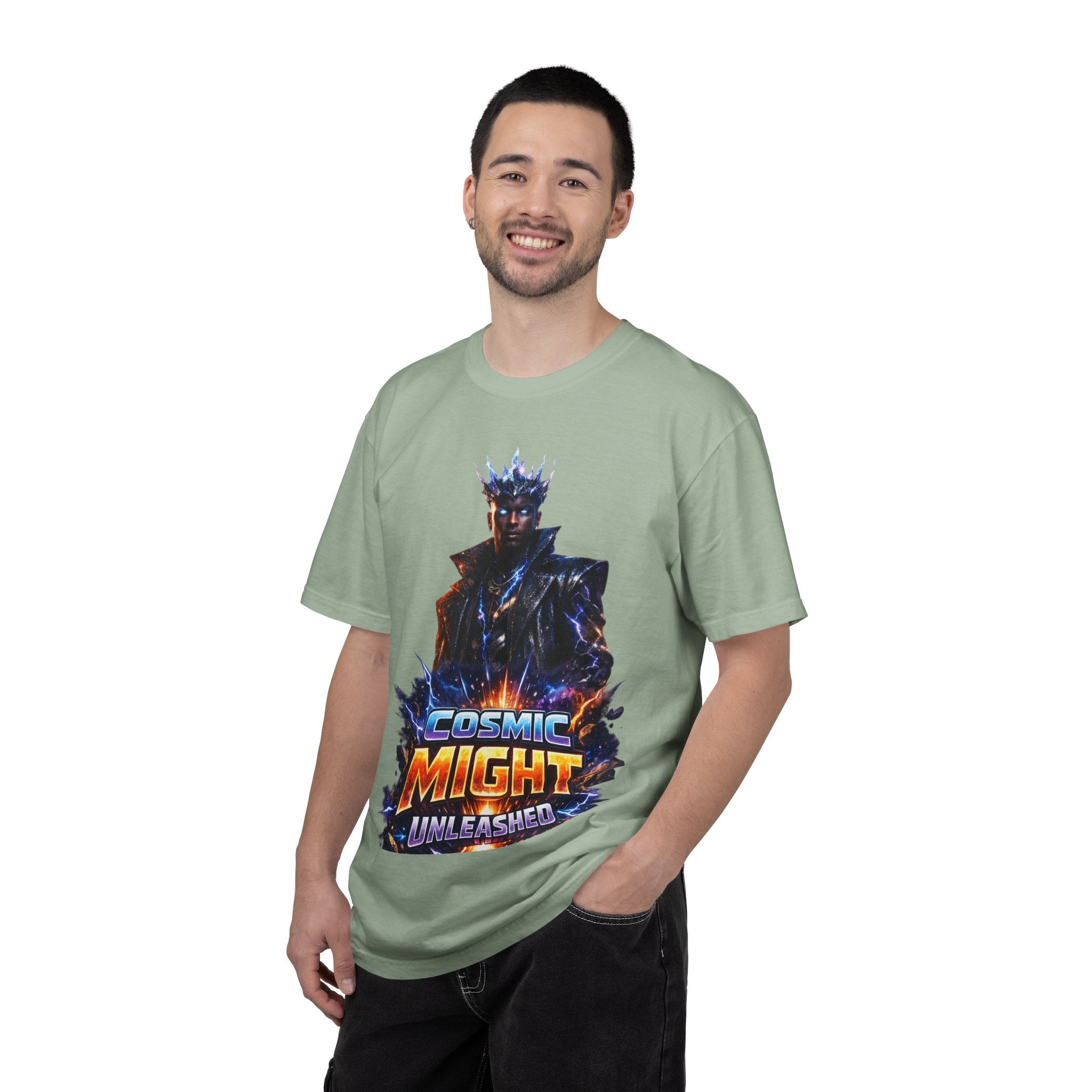PRB Cosmic Might Unleashed T-shirt | Space Warrior Graphic Tee by Printify