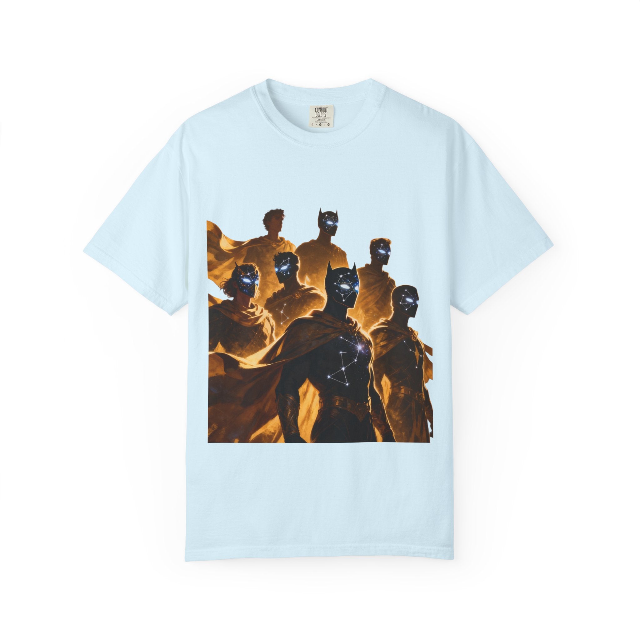 PRB Cosmic Heroes Graphic Tee (Golden Cloaks & Starry Faces) by Printify