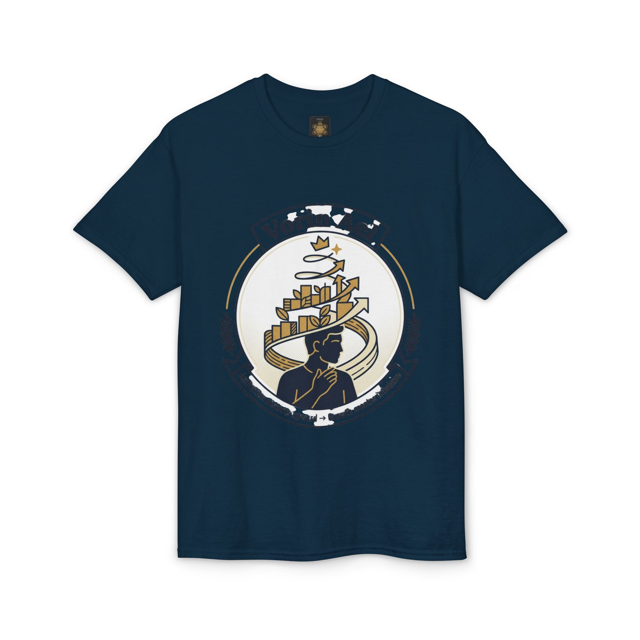 Power Runs Black PRB Vorin Ael Crest T-Shirt — Fantasy Guild Emblem Tee by Printify