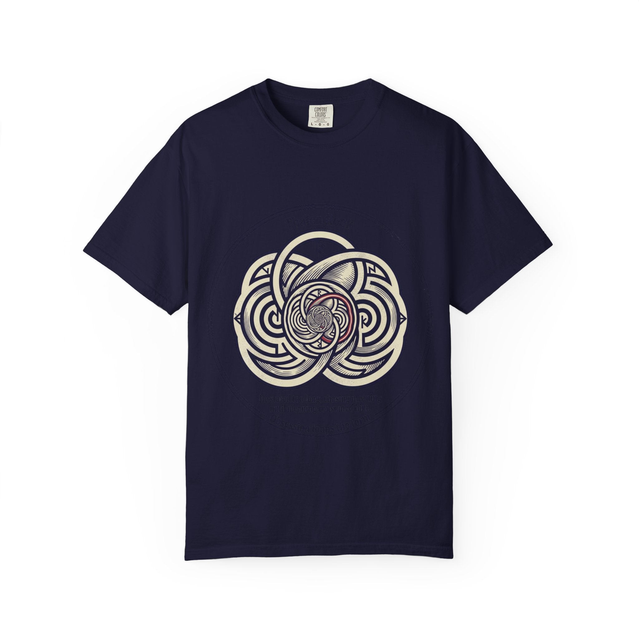 Power Runs Black PRB Thalen Rook Celtic Knot Graphic T-Shirt — "He stared too long..." Quote Tee by Printify