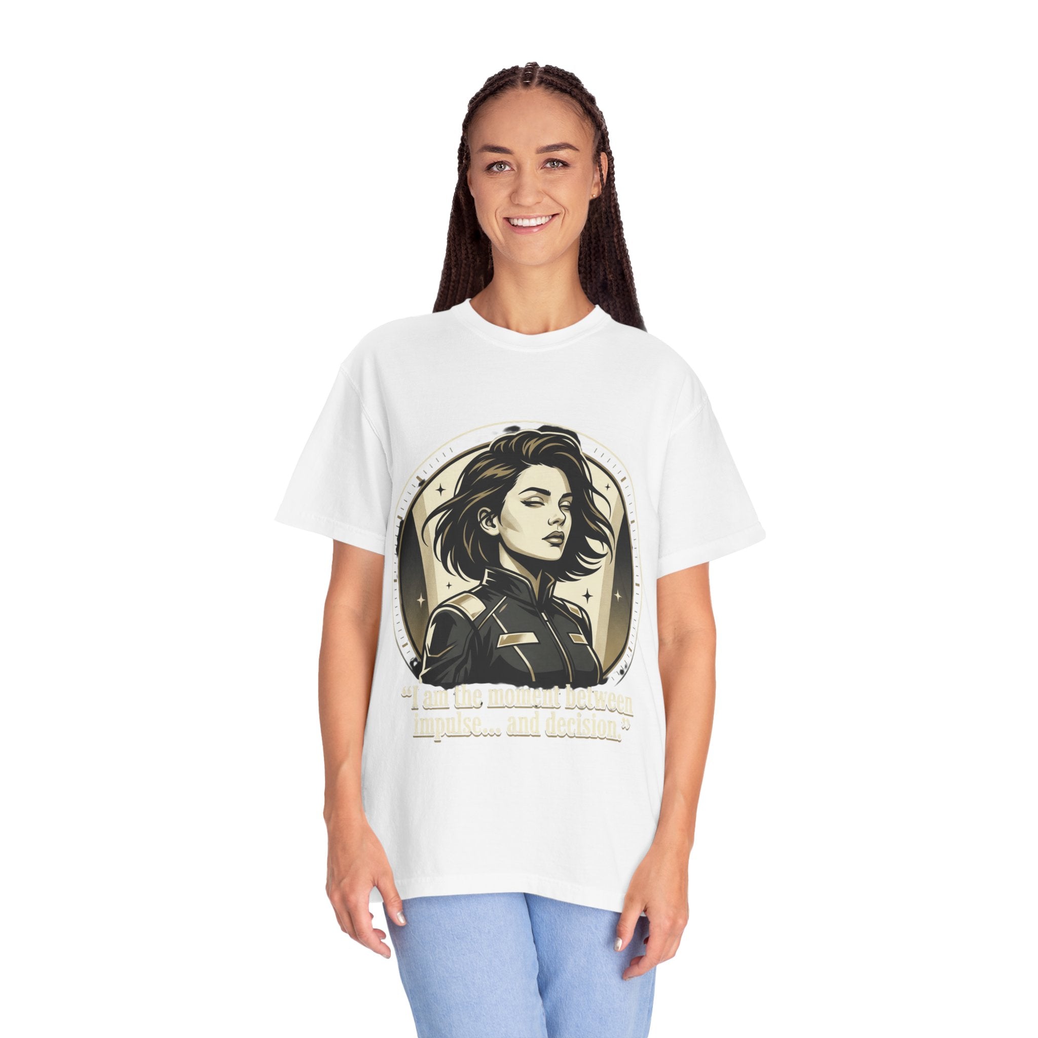 Power Runs Black Retro Space Captain Portrait T-Shirt — 'Fearless Commander' Graphic Tee by Power Runs Black