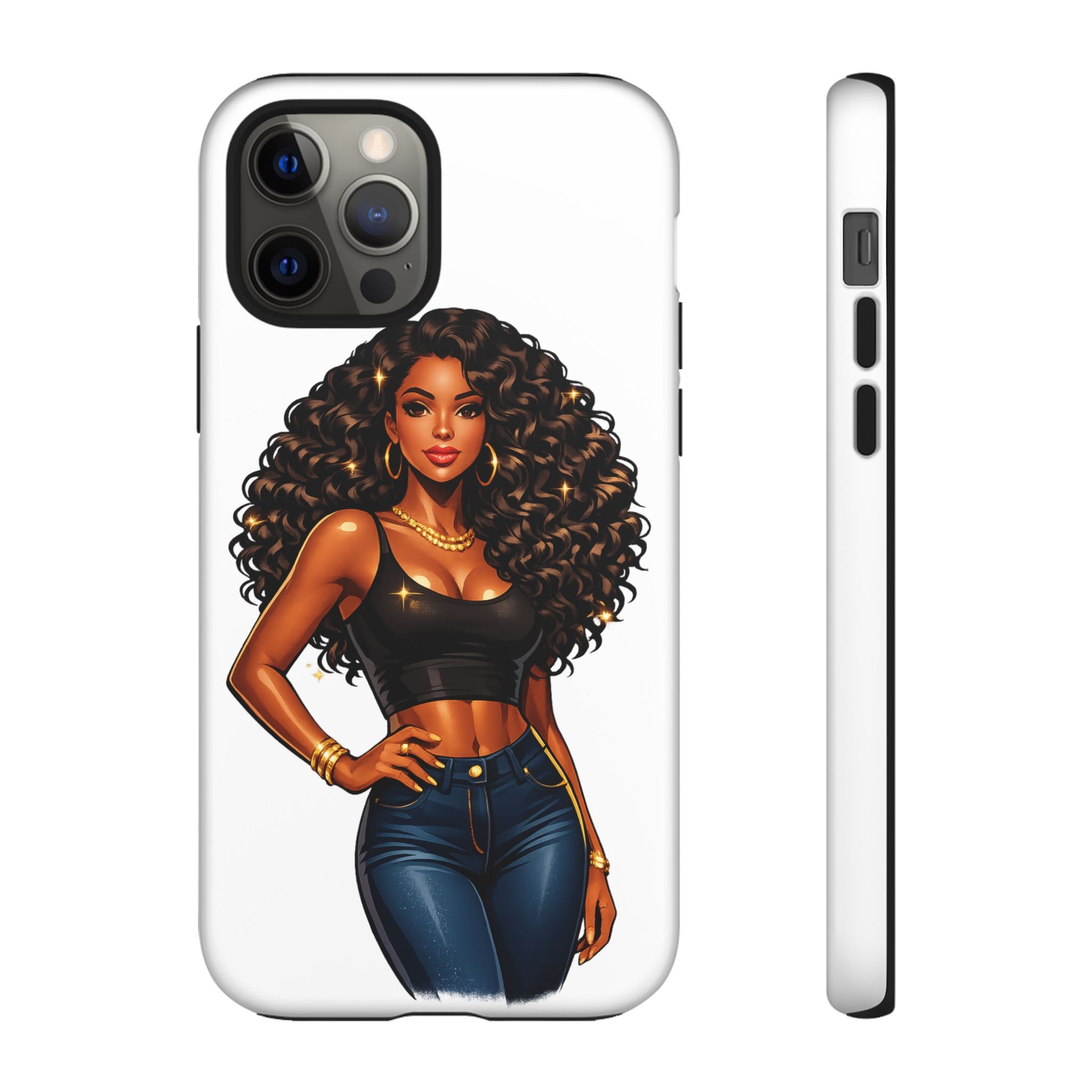 Pretty Rich Bitch by PRB Curly Hair Phone Case by Printify