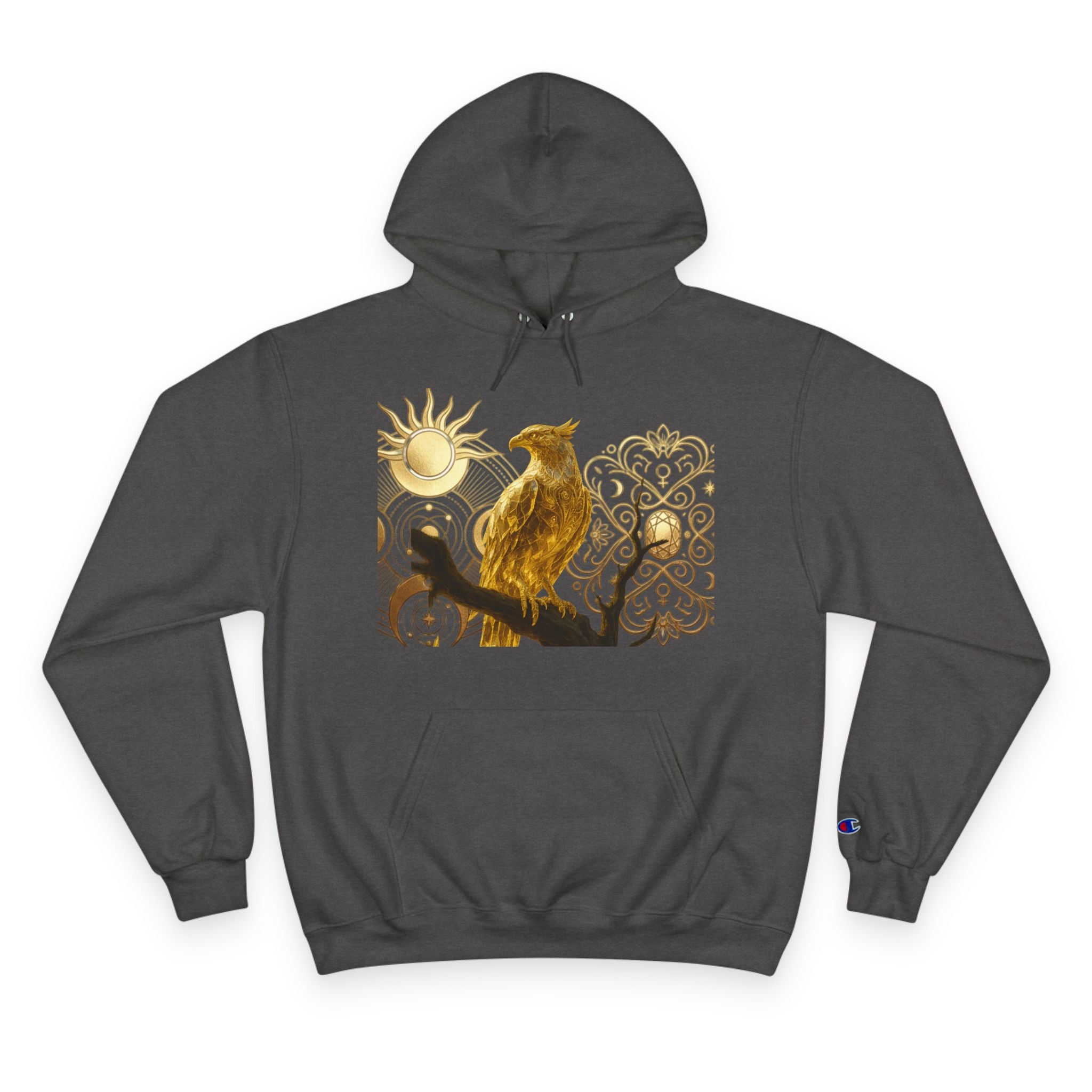 PRB Golden Owl Sundial Graphic Champion Hoodie by Power Runs Black